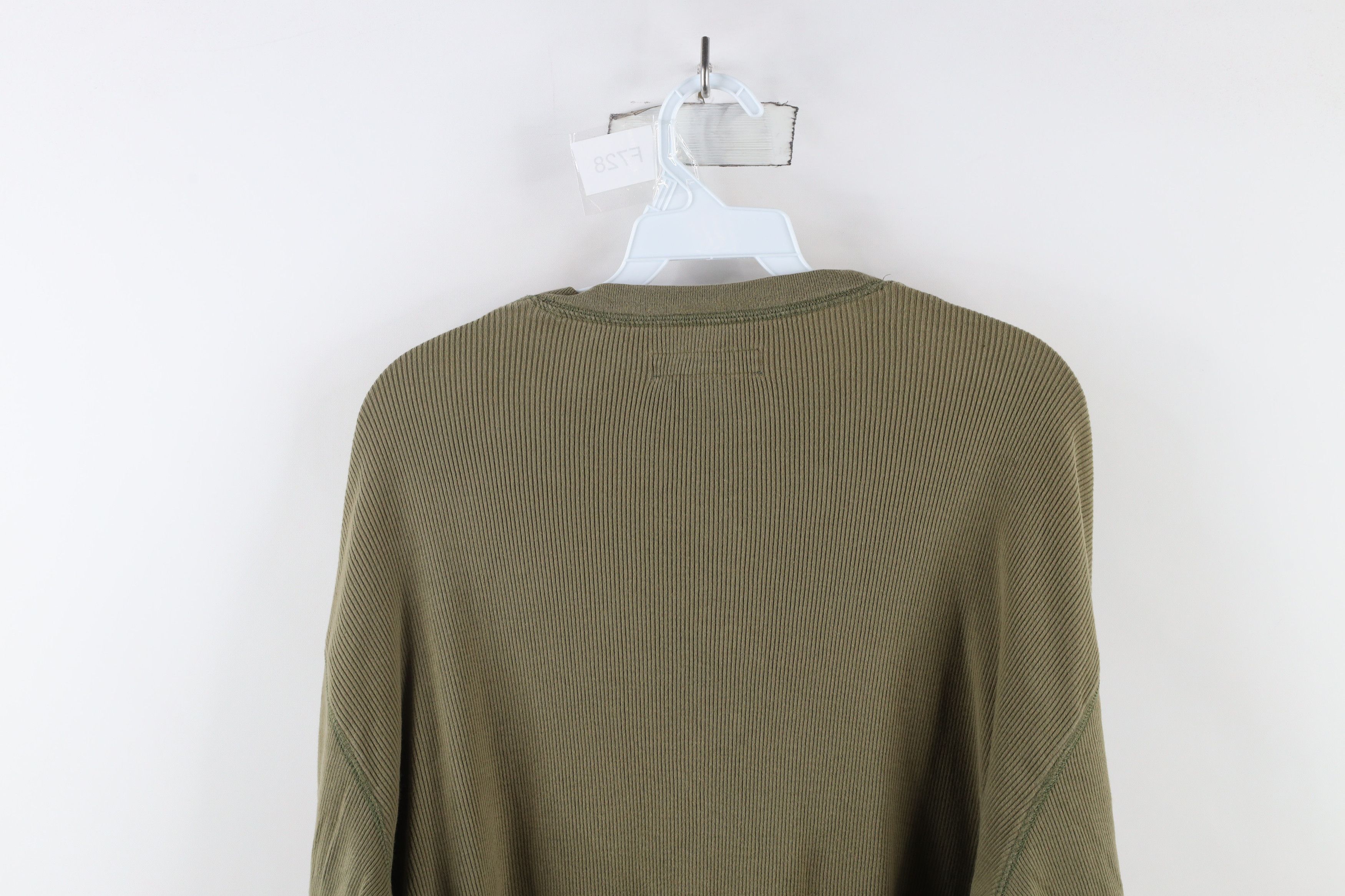Vintage Vintage 90s Streetwear Blank Ribbed Knit Henley T-shirt Size US L / EU 52-54 / 3 - 7 Thumbnail