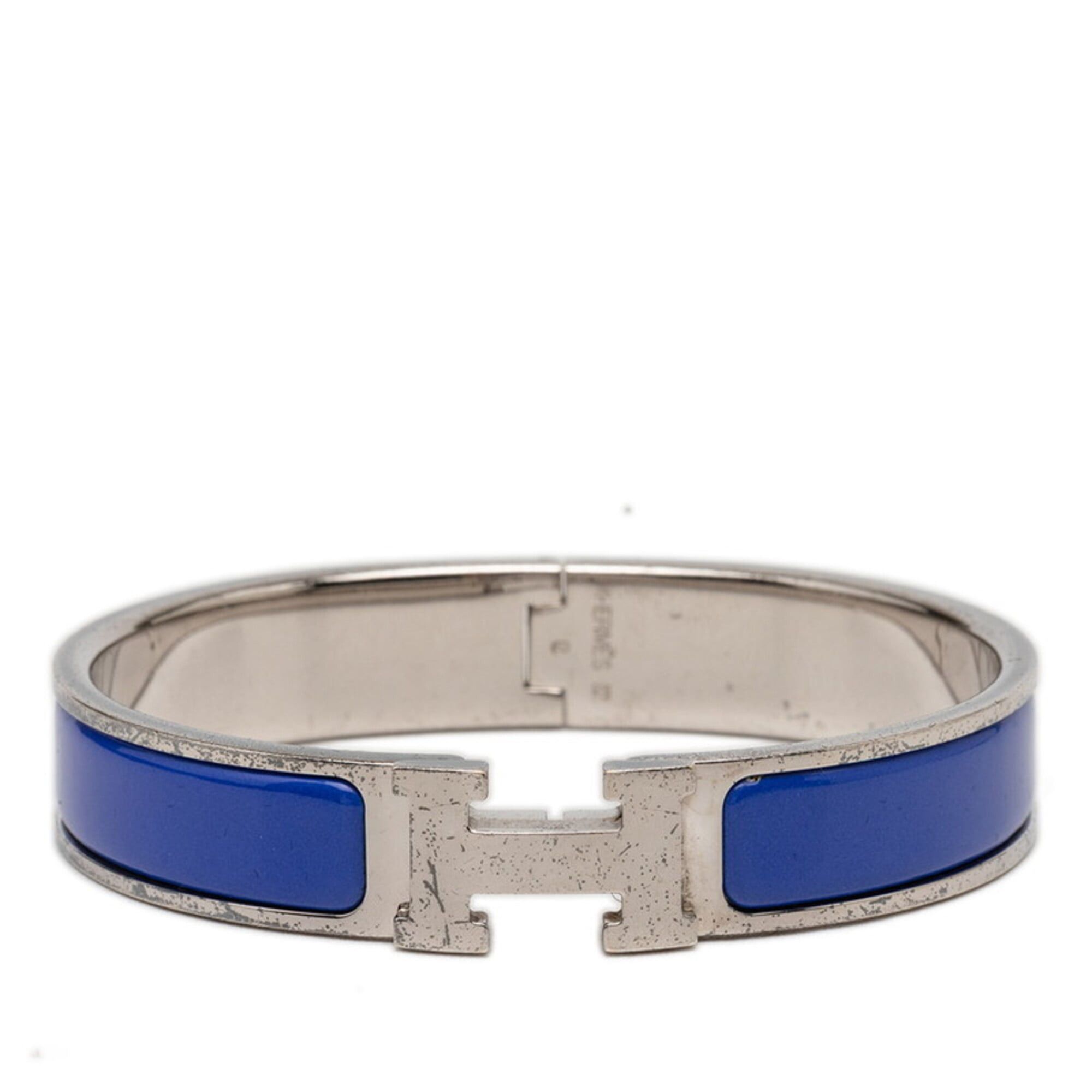 Hermes Hermes Clic Clac H PM Bracelet, Silver, Blue Metal Enamel, Women's HERMES Size ONE SIZE - 1 Thumbnail