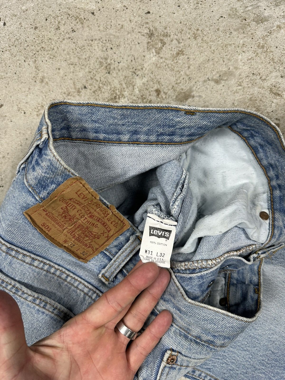 Levi's Vintage 1992 Levi’s 501 Blue Jeans Denim Pants 90s made usa Size US 30 / EU 46 - 12 Thumbnail
