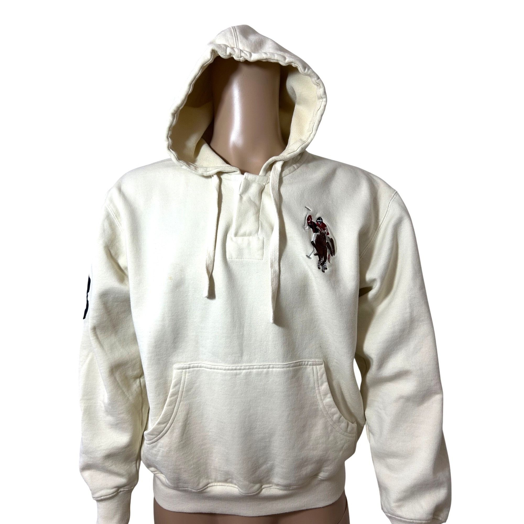 U.S. Polo Assn. U.S. Polo Assn. Men’s Vtg Hoodie Cream M Long Sleeve Embroi Size US M / EU 48-50 / 2 - 1 Thumbnail