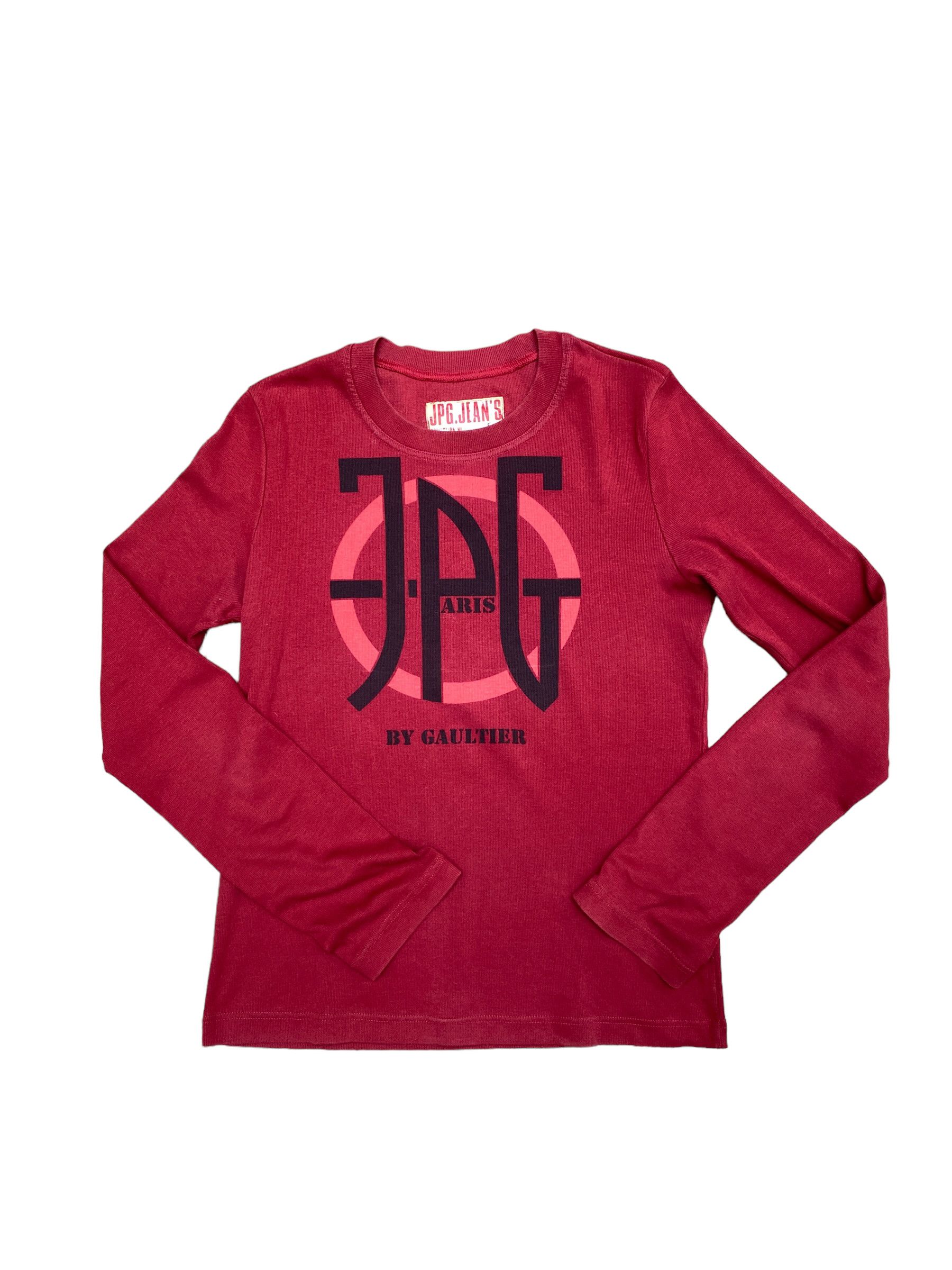 image of Jean Paul Gaultier Red Jpg Logo Red Longsleeves, Men's (Size Small)