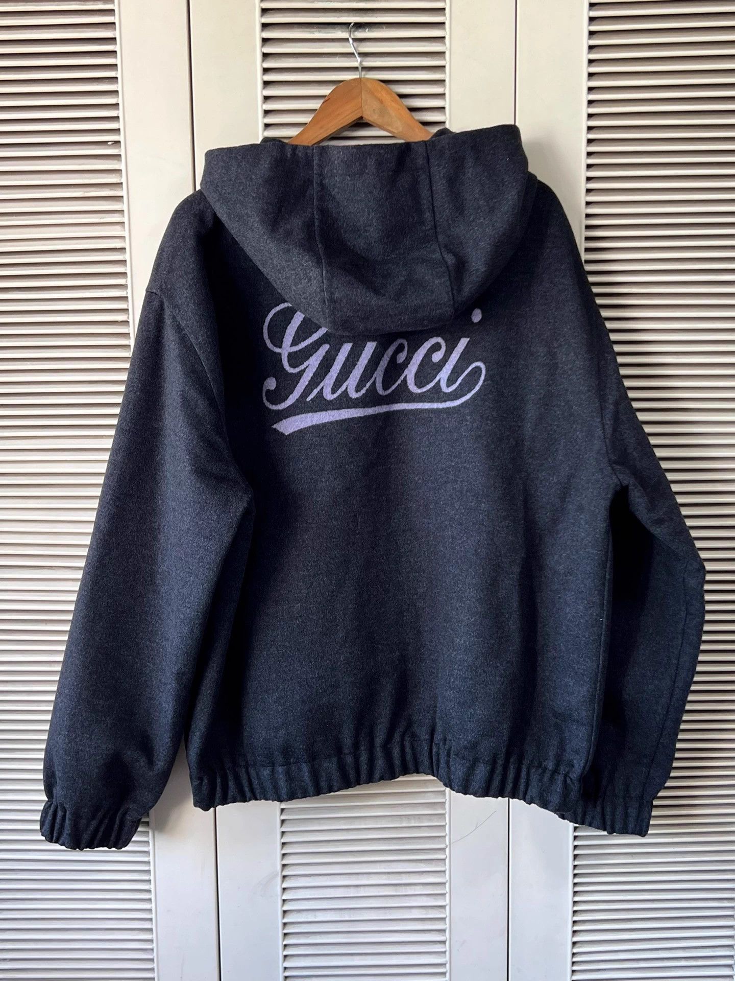 Gucci Gucci Men's Wool Zip Hoodie Back Big Logo Size 52 Size US L / EU 52-54 / 3 - 1 Thumbnail