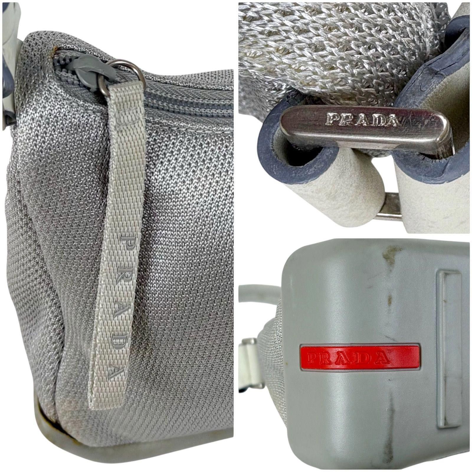 Prada Prada - Silver Textured Shoulder Bag Size ONE SIZE - 5 Thumbnail