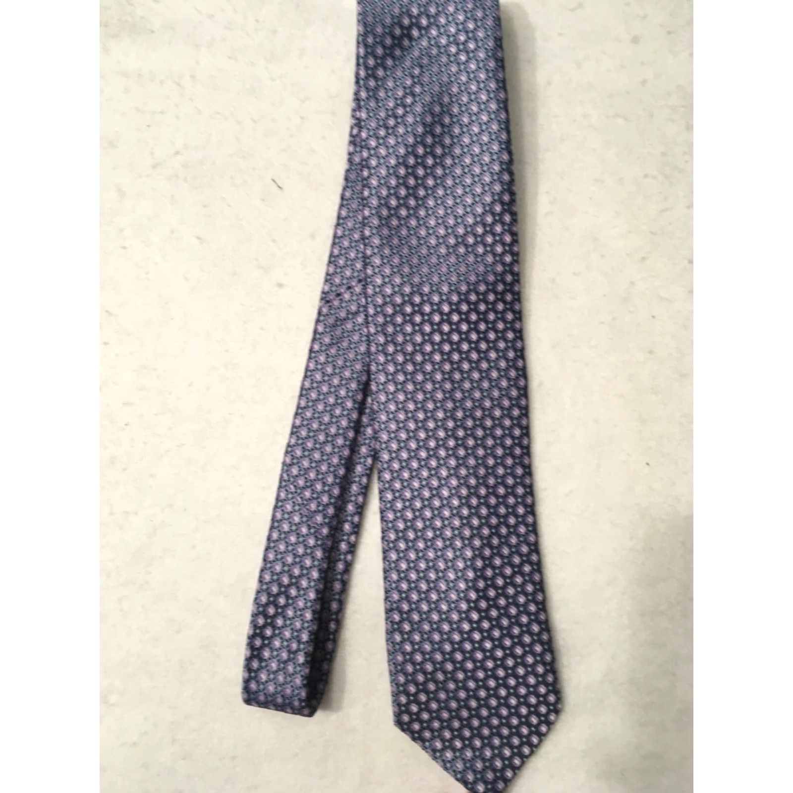 Vintage Giorgio Brutini Silk Lavender Mix Shapes Necktie Men's Classic Tie Silk Purple 57"-60" Size ONE SIZE - 2 Thumbnail