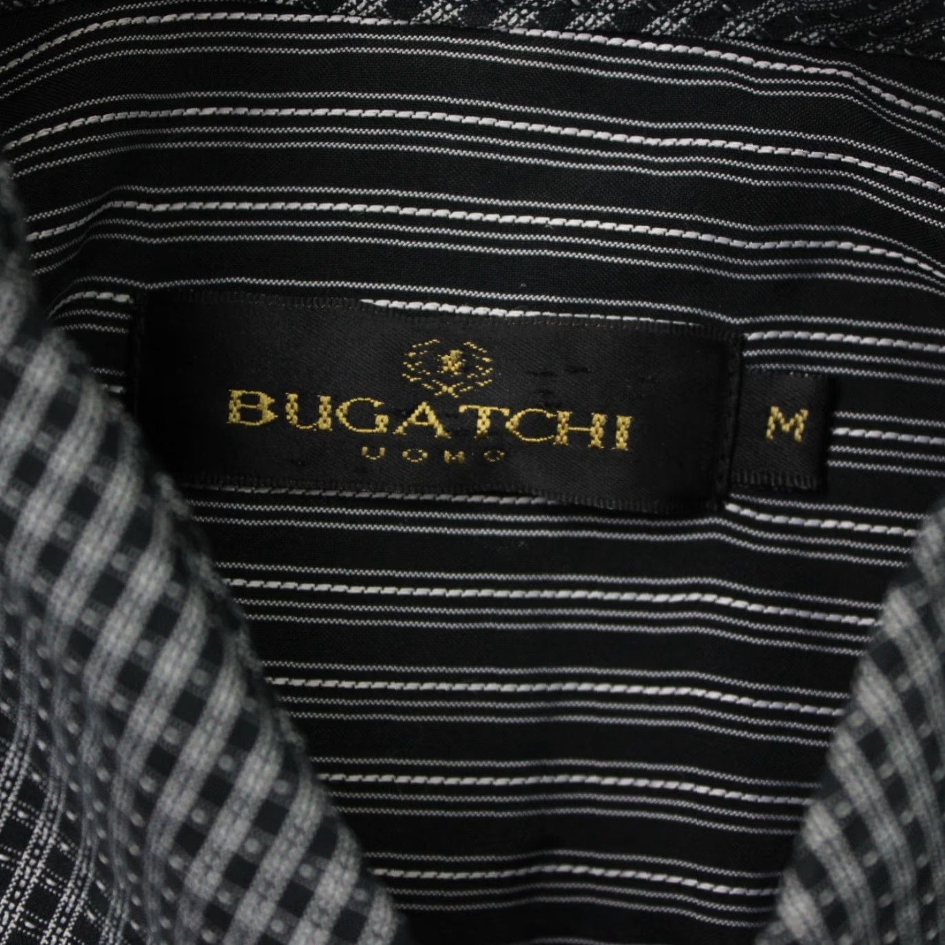 BUGATCHI Bugatchi Uomo Shirt Mens Medium Black/Gray Check Long Sleeve Button Down Size US M / EU 48-50 / 2 - 7 Thumbnail