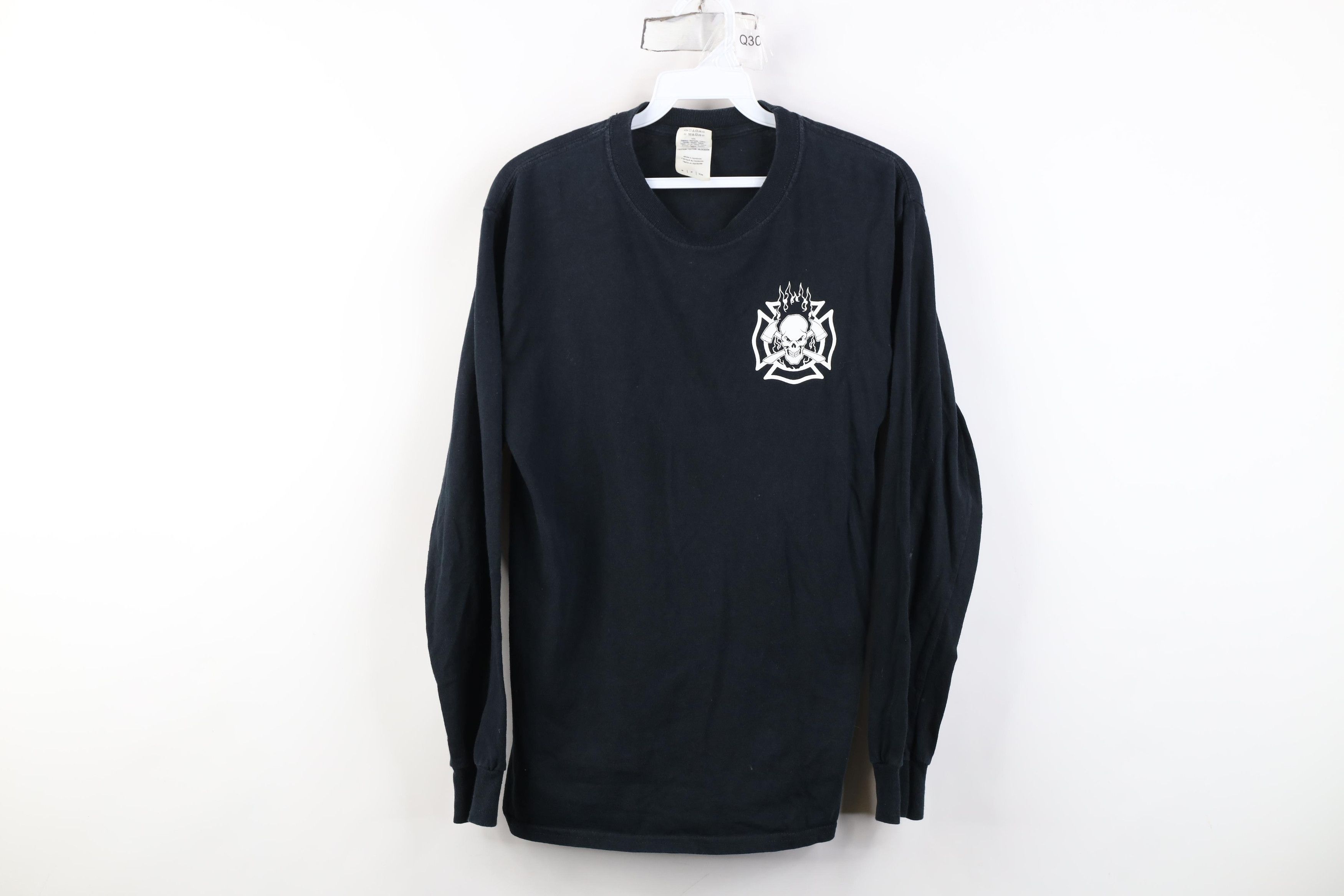 Vintage Vintage 90s Y2K Firefighters Skull Long Sleeve T-Shirt Size US S / EU 44-46 / 1 - 1 Thumbnail