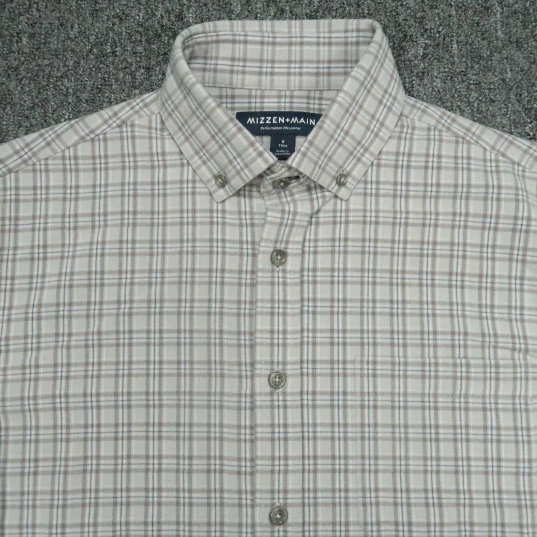 Mizzen+Main Mizzen+Main Shirt Mens Small Gray Plaid Long Sleeve Button-Down Flannel Size US S / EU 44-46 / 1 - 2 Thumbnail