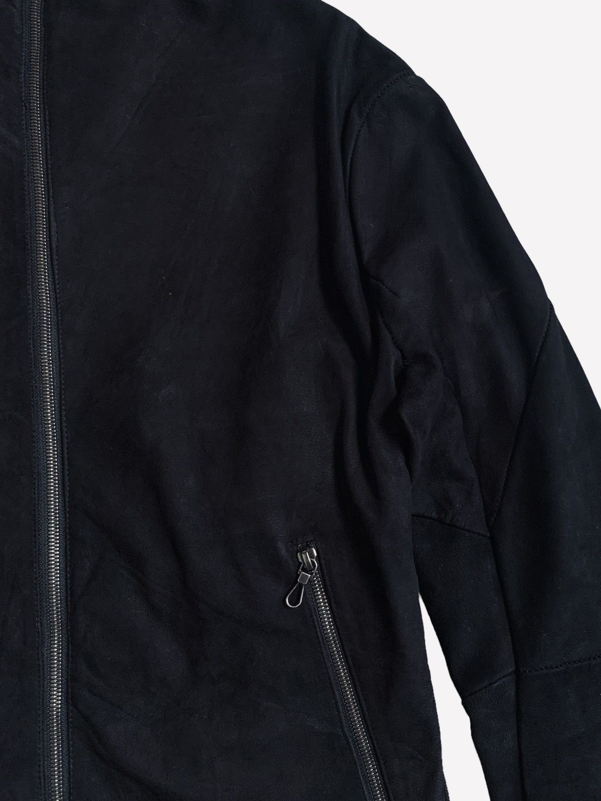 Gene Par Yukio Mishiba 2000s Yukio Mishiba - Asymetrical Suede Leather Jacket Size US M / EU 48-50 / 2 - 8 Thumbnail