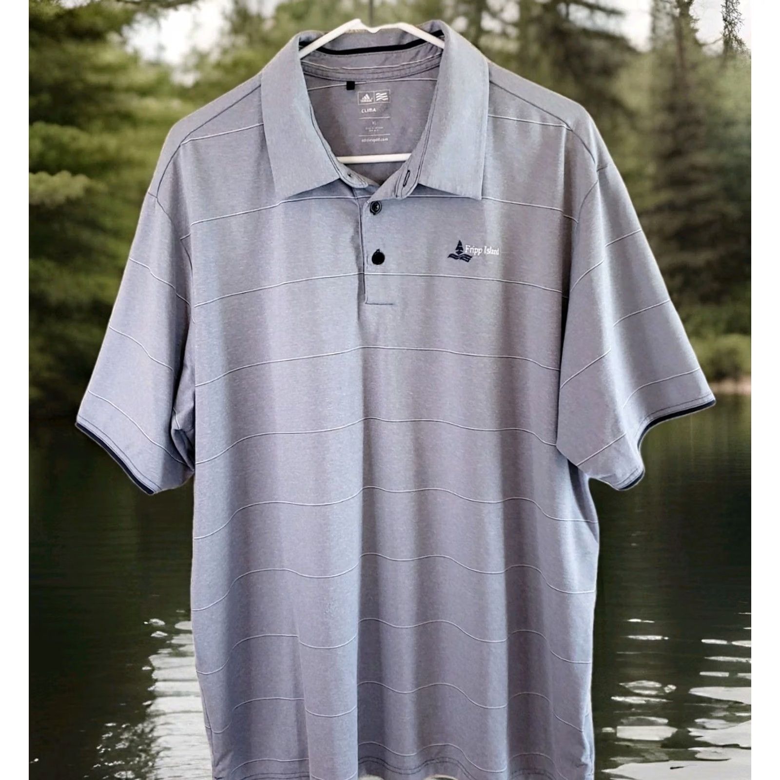 Adidas Adidas Climalite Golf Polo Shirt Mens XL Gray Striped Short Sleeve Collared QB Quick Dry Breathable Moisture Wicking Performance Polo Size US XL / EU 56 / 4 - 2 Thumbnail