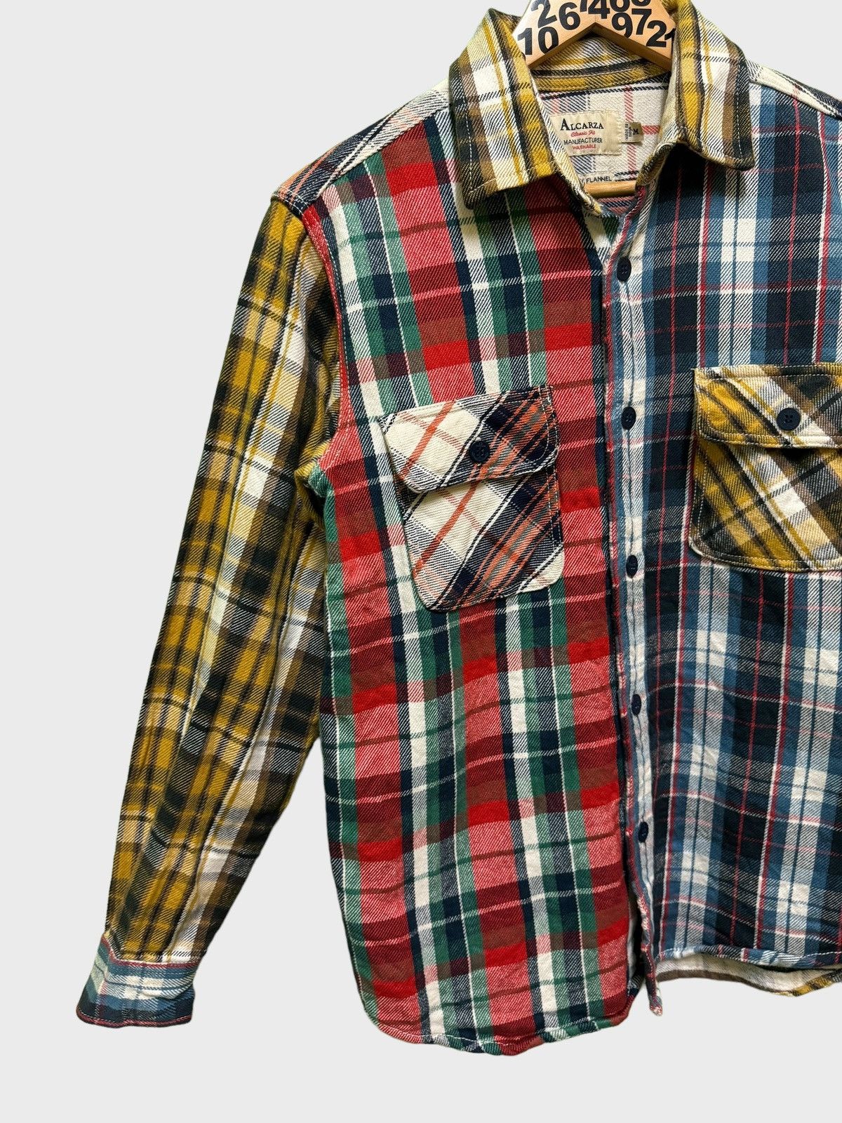 Japanese Brand Vintage Alcarza Reworked Classic Fit Heavy Flannel Shirt Size US M / EU 48-50 / 2 - 4 Thumbnail