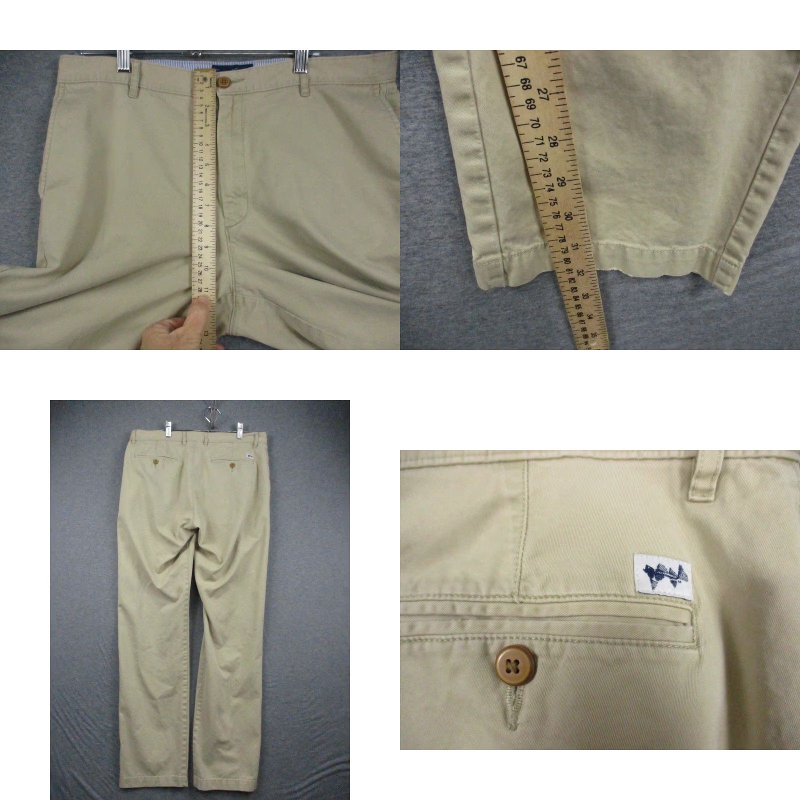 Vintage Coastal Cotton Pants 36x34 Mens Pima Modal Blend Flat Front Khaki Stretch Size US 36 / EU 52 - 8 Thumbnail