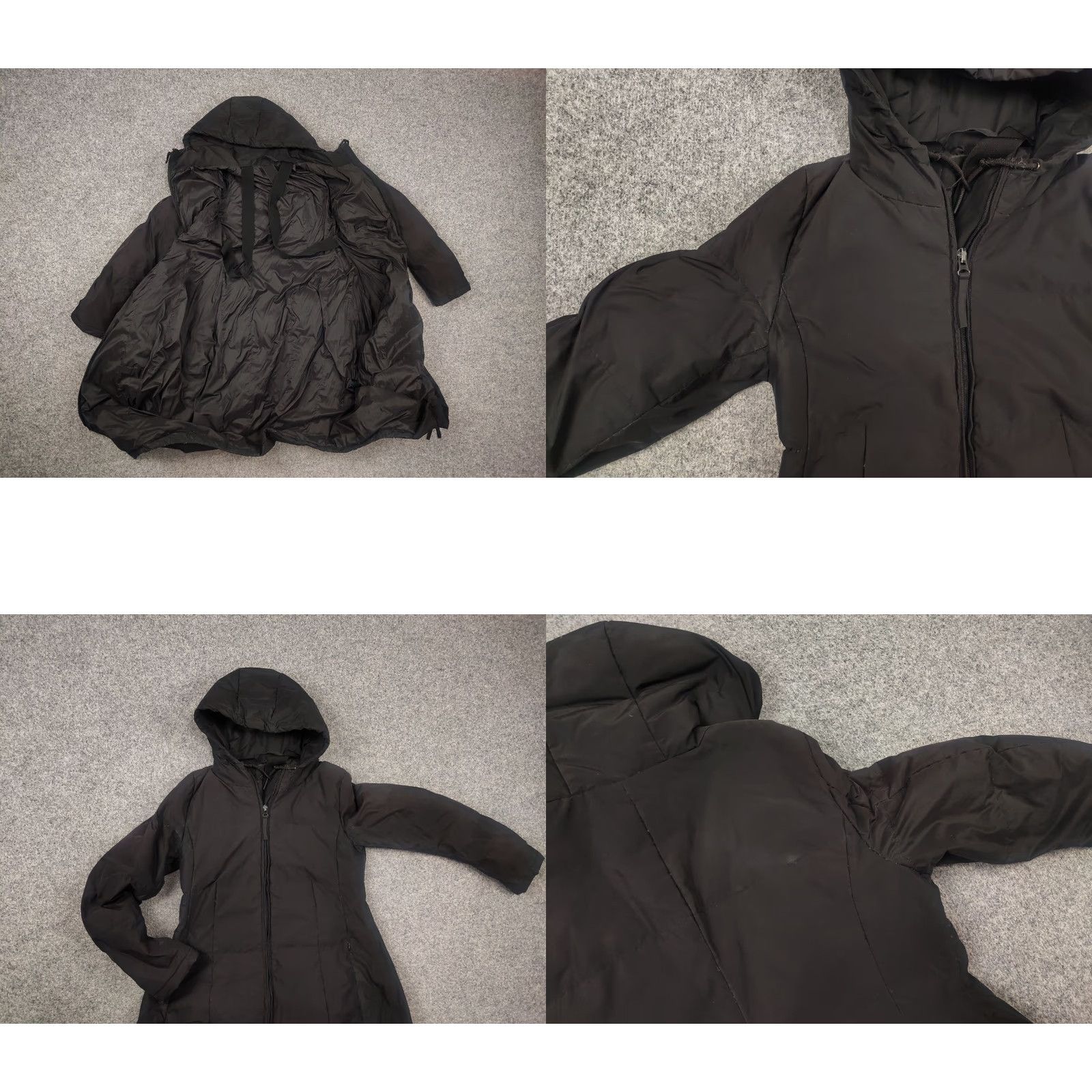 Vintage Rundholz black label Avantgarde Black long quilted down Zip Hooded jacket Women S Black Down Jacket Size S / US 4 / IT 40 - 9 Thumbnail