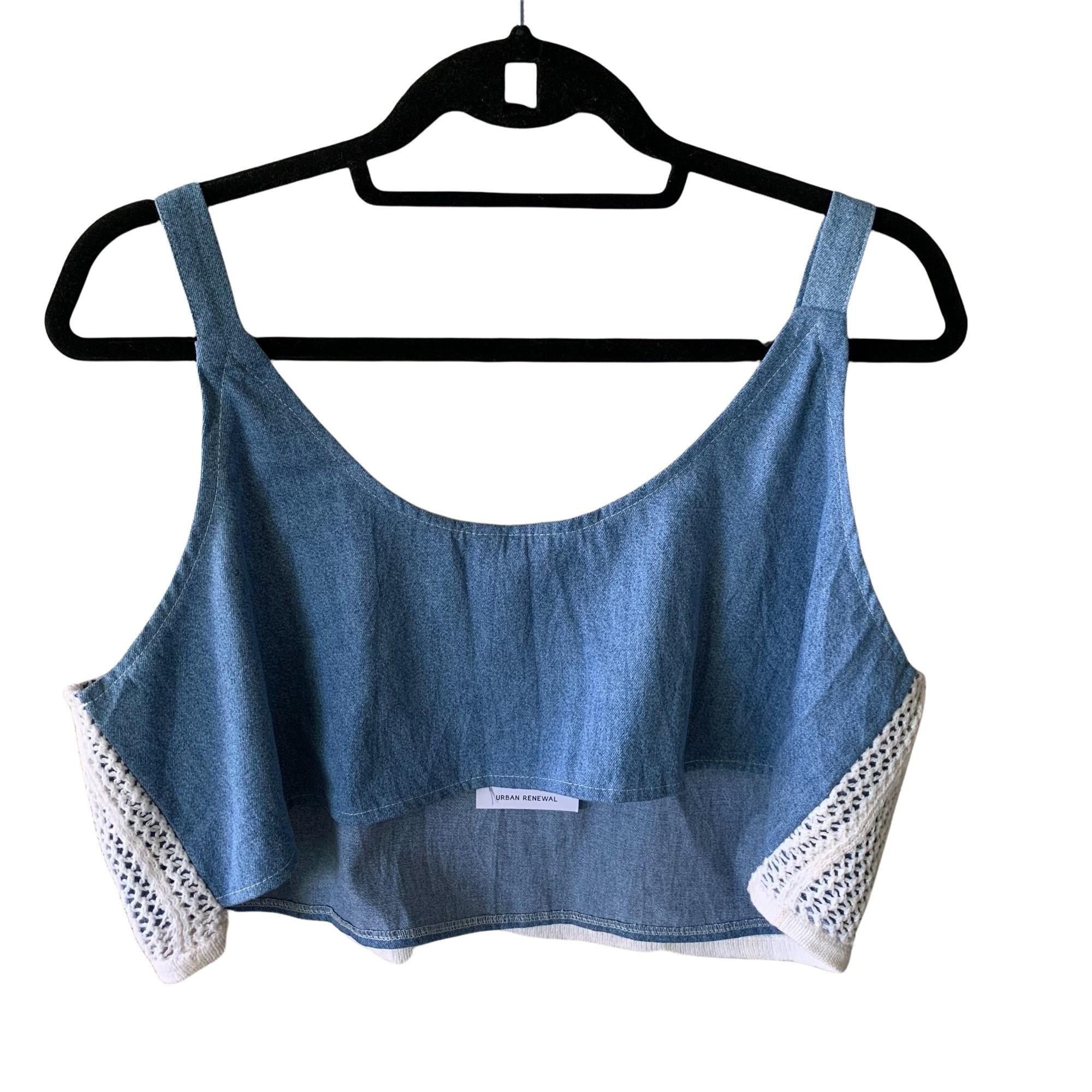 Urban Outfitters NWT Urban Outfitters Crocheted Denim Boho Cottagecore Crop T Size L / US 10 / IT 46 - 4 Thumbnail