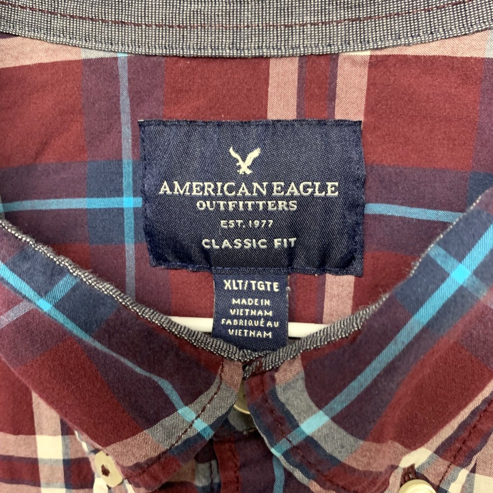 American Eagle Outfitters VINTAGE American Eagle Outfitters Shirt Men XLT Long Sleeve Button Plaid Red/White/Blue Size US XL / EU 56 / 4 - 4 Thumbnail