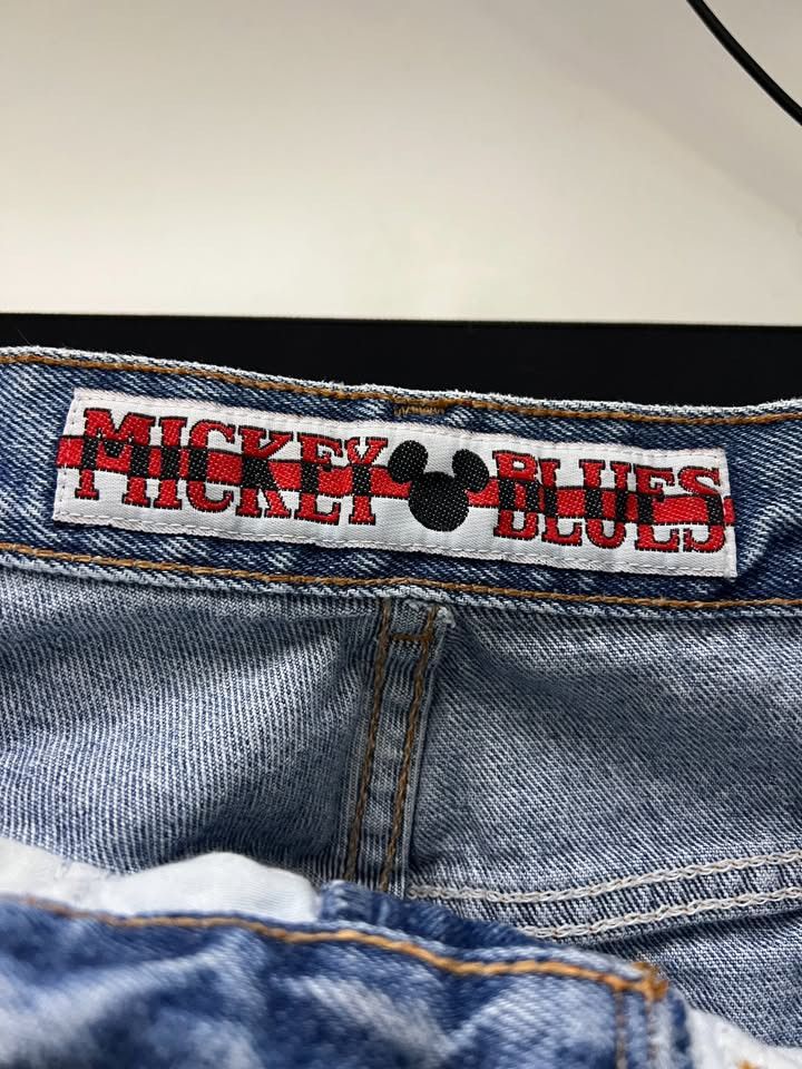 Mickey Mouse Vintage 90s Mickey Blues "World Tour" High-Waisted Jeans Size US 28 / EU 44 - 5 Thumbnail