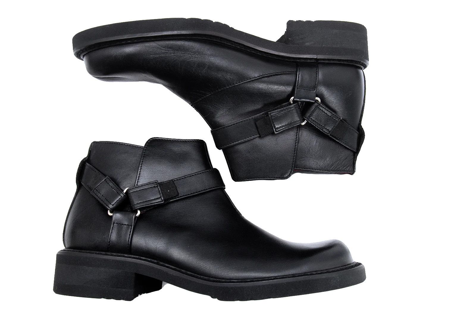 Jean Paul Gaultier Leather Ring Belt Short Boots in Black Size 25 Size US 7 / EU 40 - 3 Thumbnail