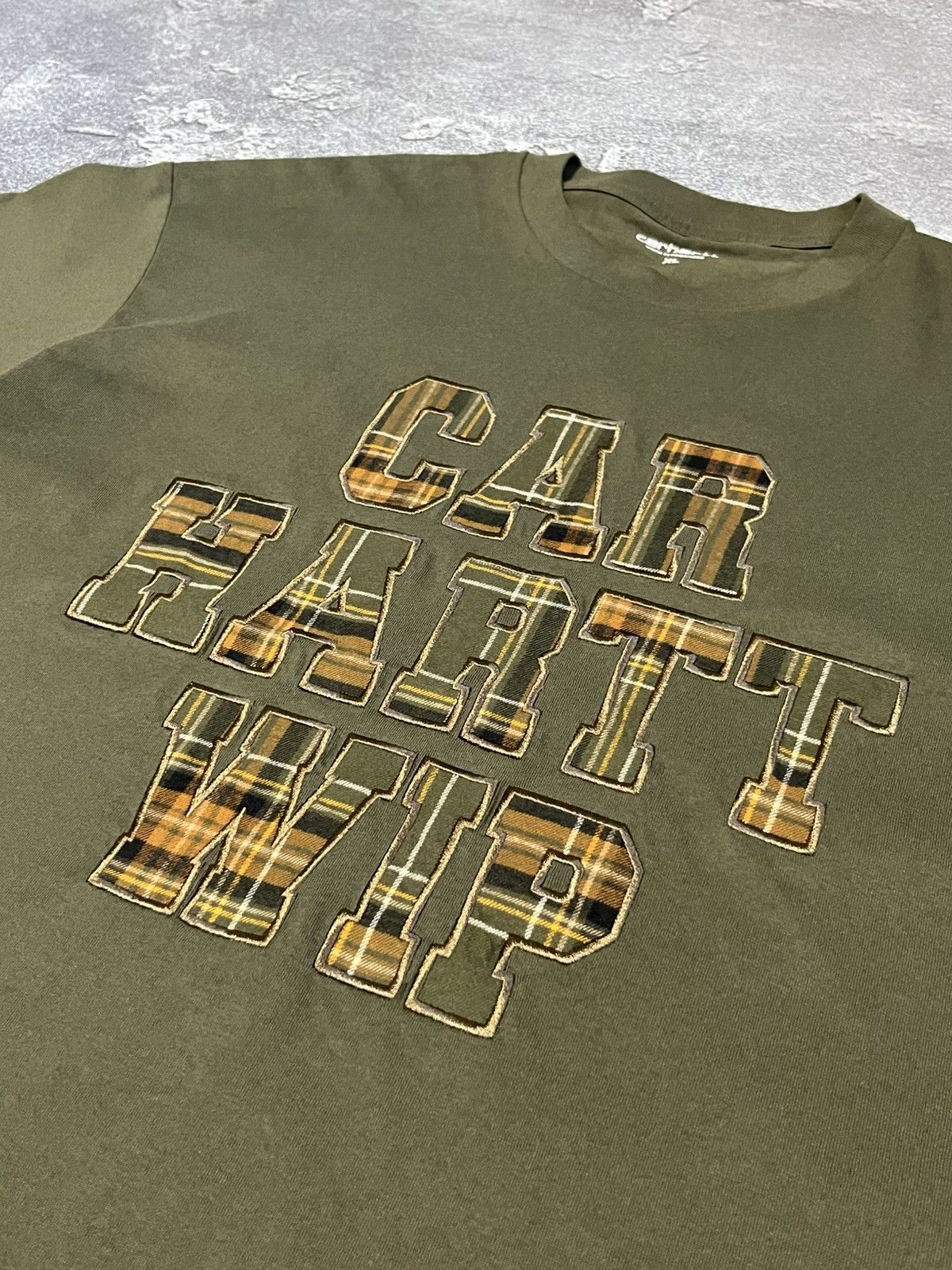 Carhartt Carhartt Khaki Big Checkered Logo T-Shirt Size US XL / EU 56 / 4 - 2 Thumbnail
