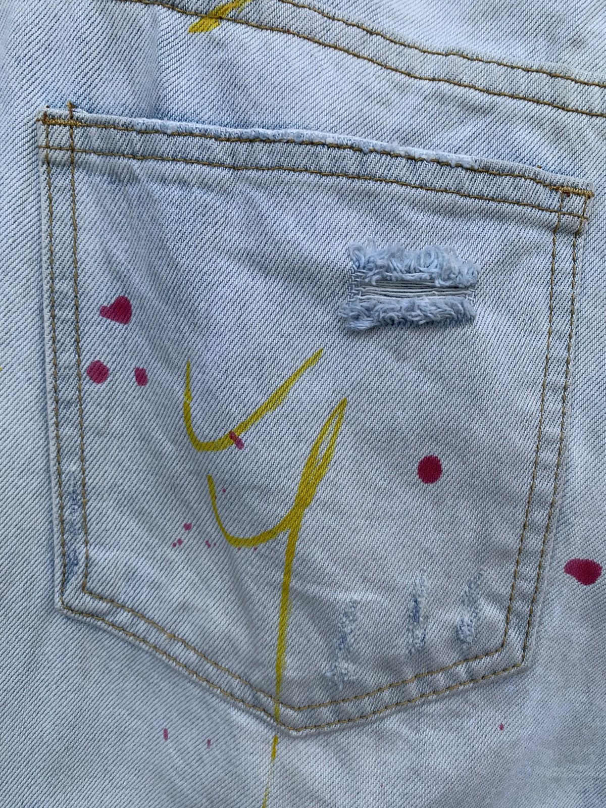 Drew House Drew House Smile Distressed Denim Size US 30 / EU 46 - 19 Thumbnail