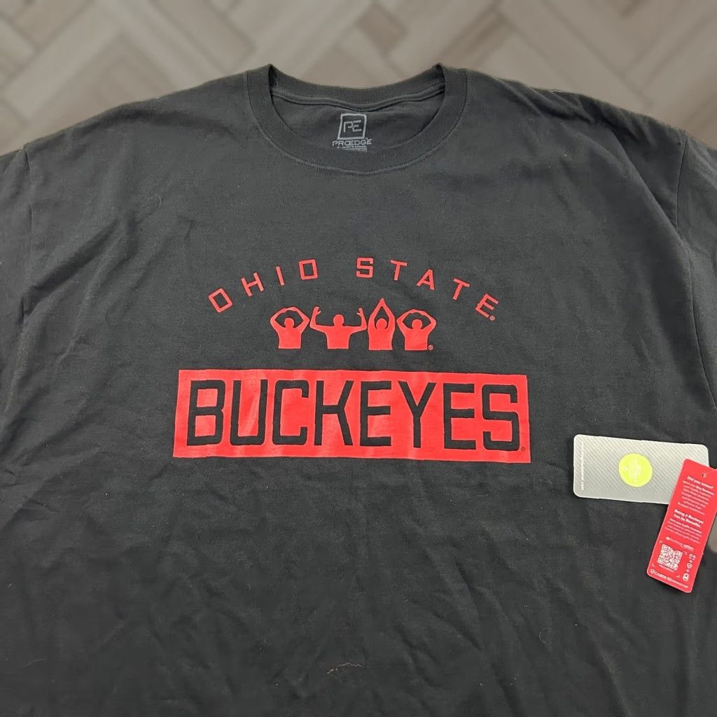 Vintage PRO Edge Ohio State Buckeyes Short Sleeve T Shirt Men's 2XL Black Size US XXL / EU 58 / 5 - 1 Thumbnail