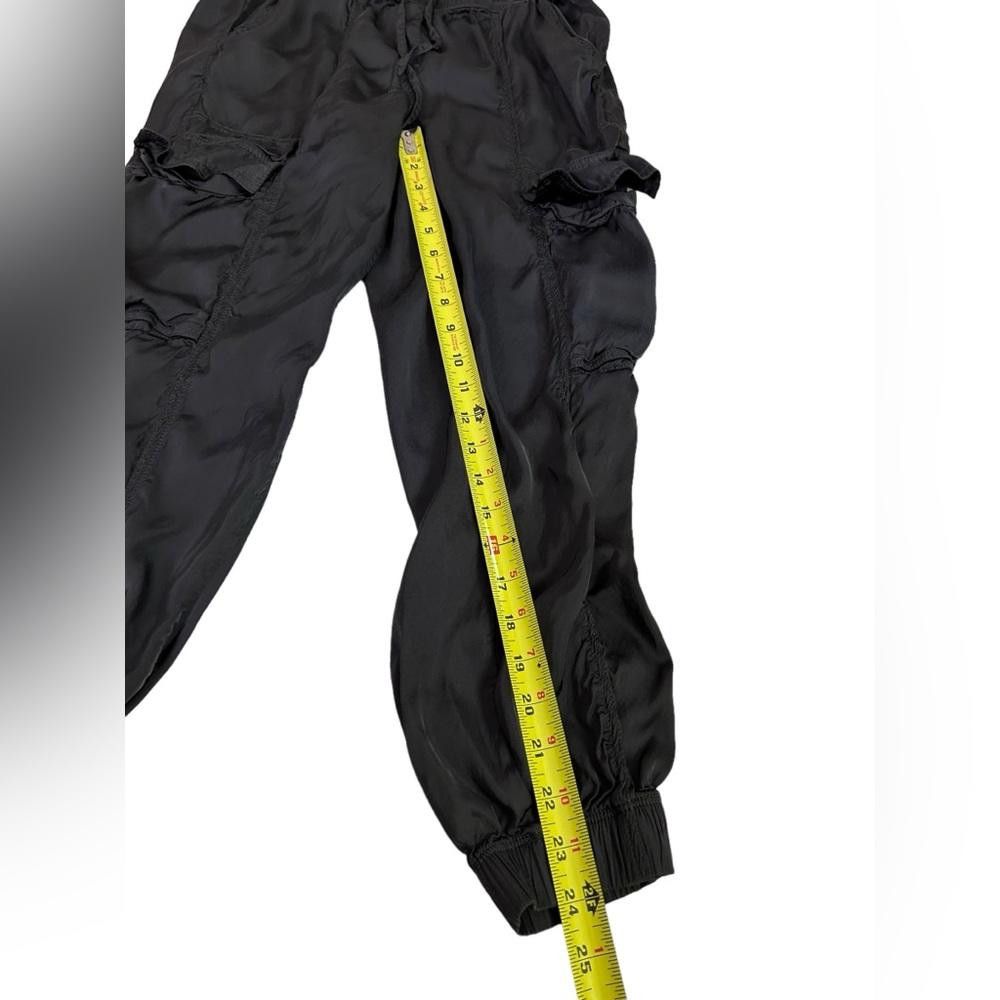 Designer aerie l Black Satin Cargo Joggers Small Size 28" / US 6 / IT 42 - 5 Thumbnail