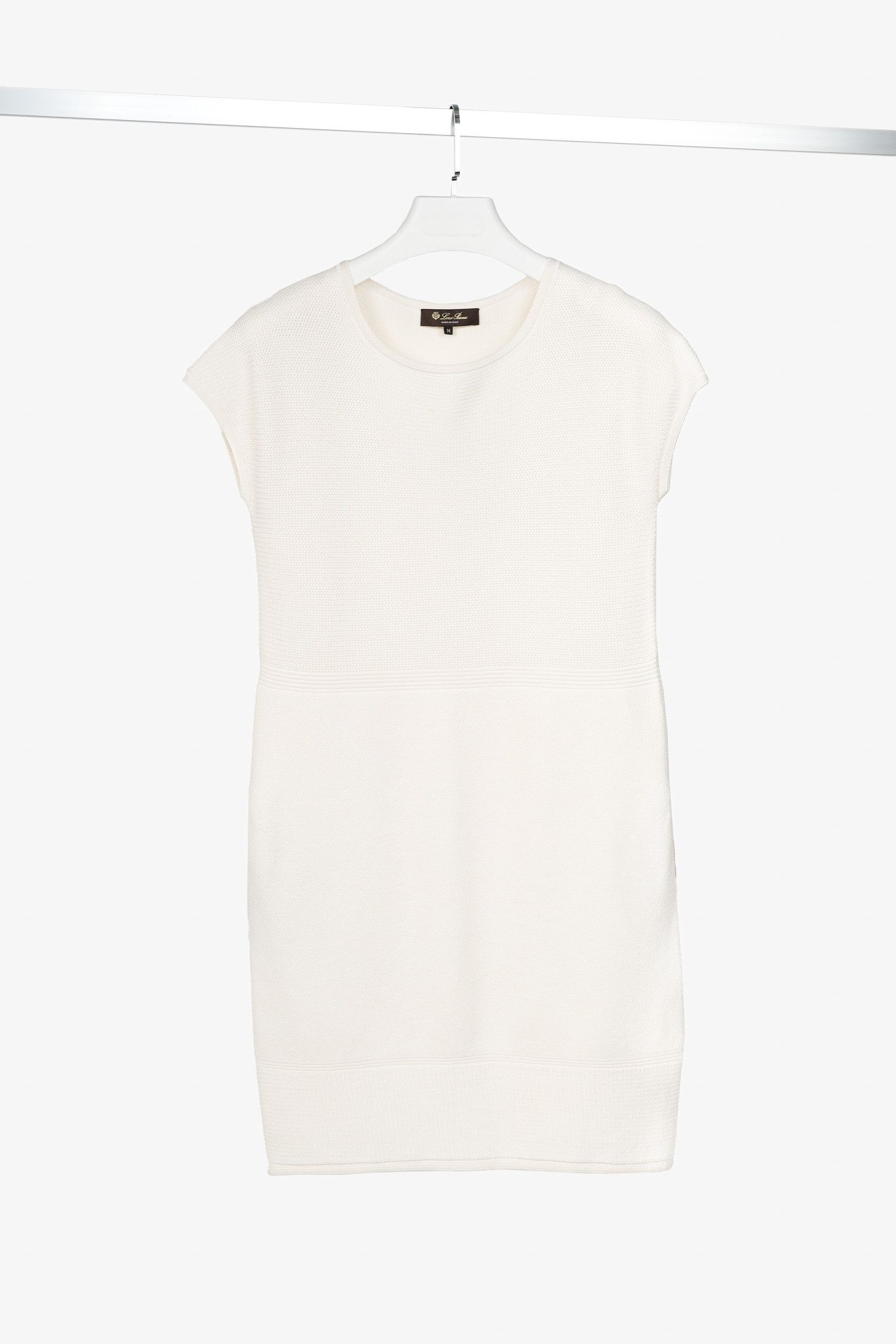 Loro Piana Loro Piana Ivory Silk & Cotton Textured Knit Dress Size M / US 6-8 / IT 42-44 - 1 Thumbnail