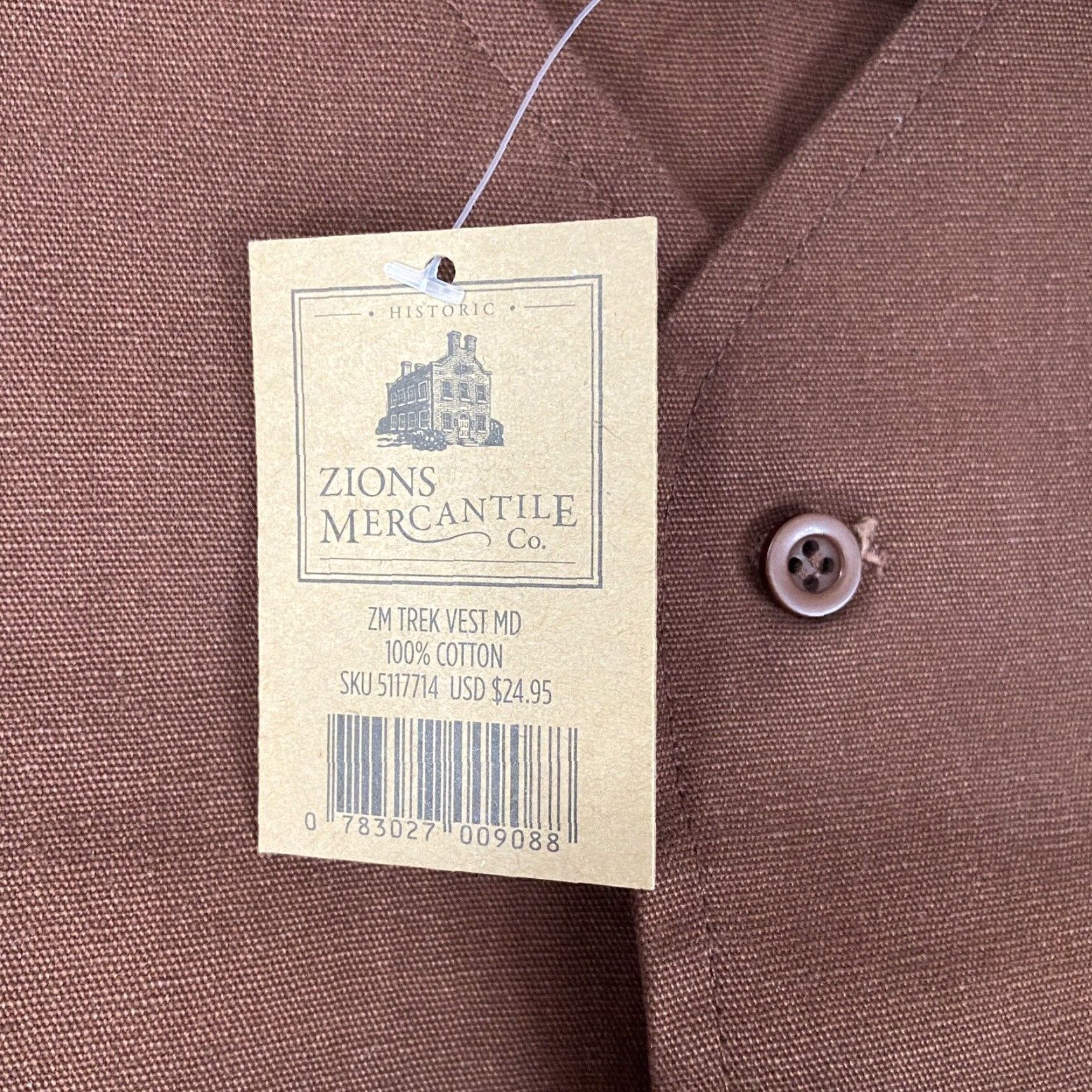 Vintage NEW Zion Mercantile Brown Trek Vest Men’s Medium Preshrunk 100% Cotton Size US M / EU 48-50 / 2 - 5 Thumbnail