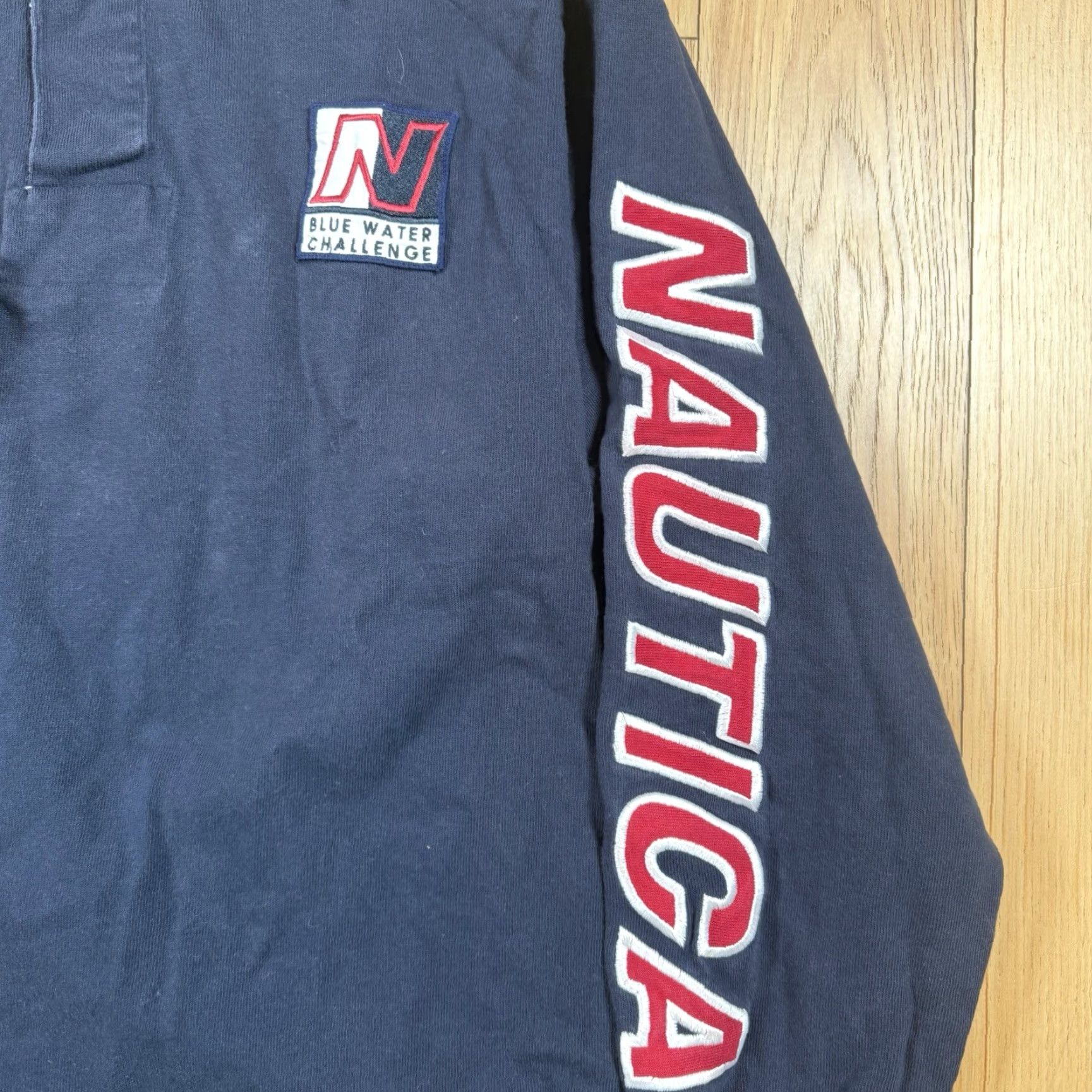 Nautica VTG Nautica Rugby Shirt Mens XL Long Sleeve Blue Water Challenge Stitch Polo Size US XL / EU 56 / 4 - 3 Thumbnail