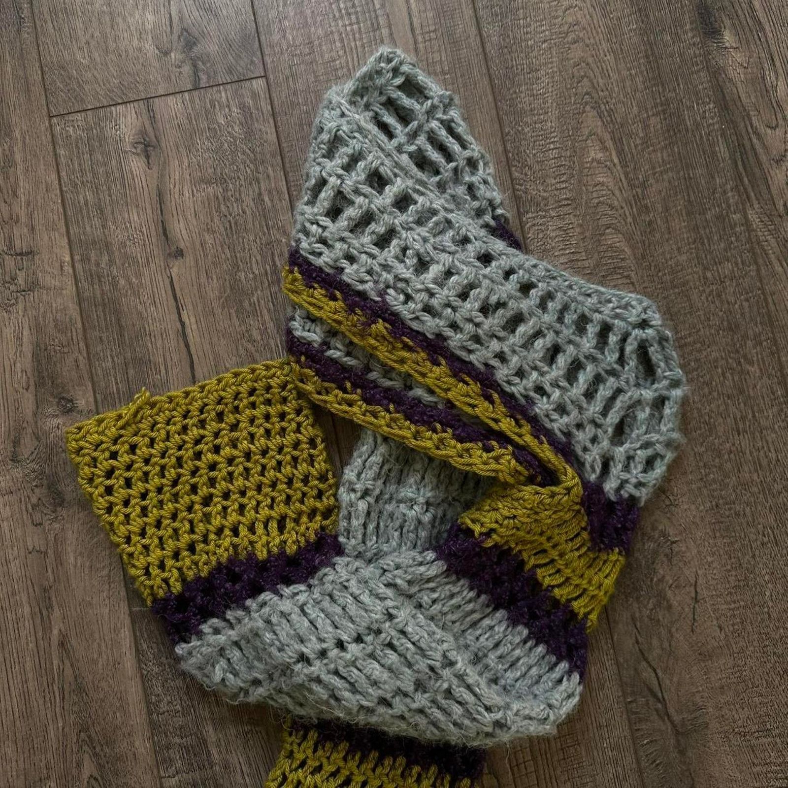 Other Hand Made Green Purple Crochet Knit Multi Color Shrug Sleeve Size XS / US 0-2 / IT 36-38 - 7 Thumbnail