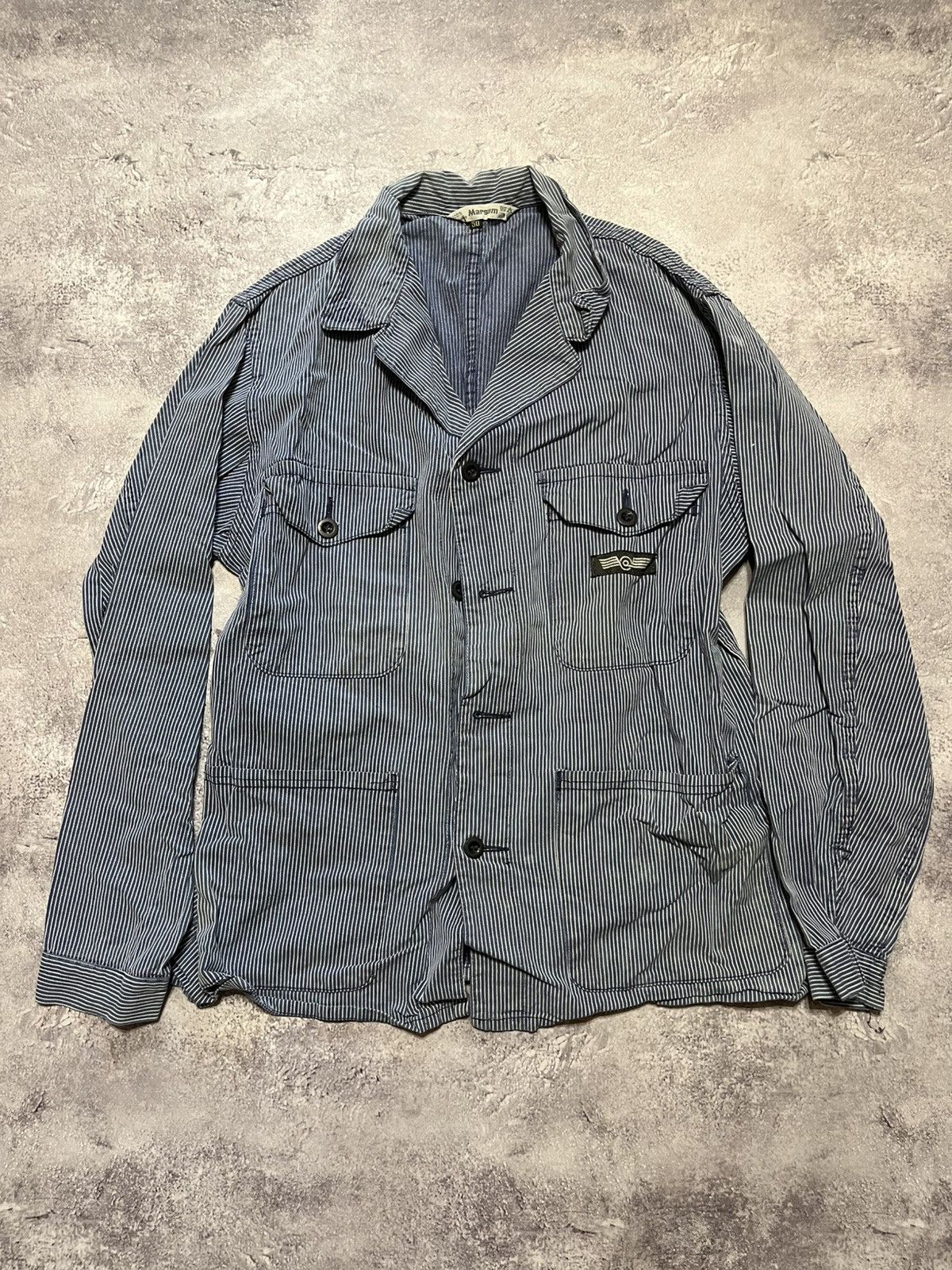 Vintage Vintage Marsum Hickory Stripe Workwear Chore Jacket Size US M / EU 48-50 / 2 - 1 Thumbnail