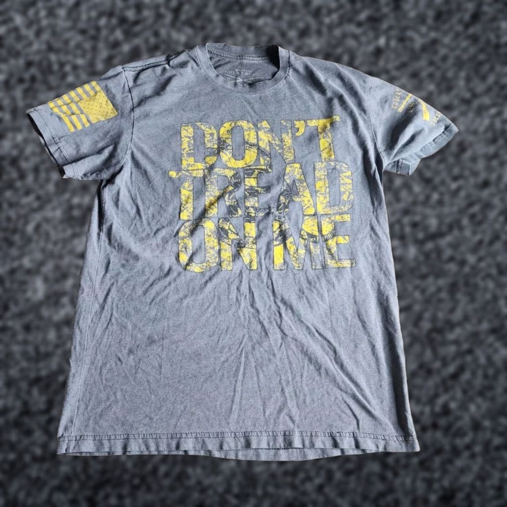 Vintage Womens Grunt Style T-Shirt Dont Tread On Me Patriotic This We'll Defend Crew Neck Short Sleeve Gray M Size M / US 6-8 / IT 42-44 - 1 Thumbnail