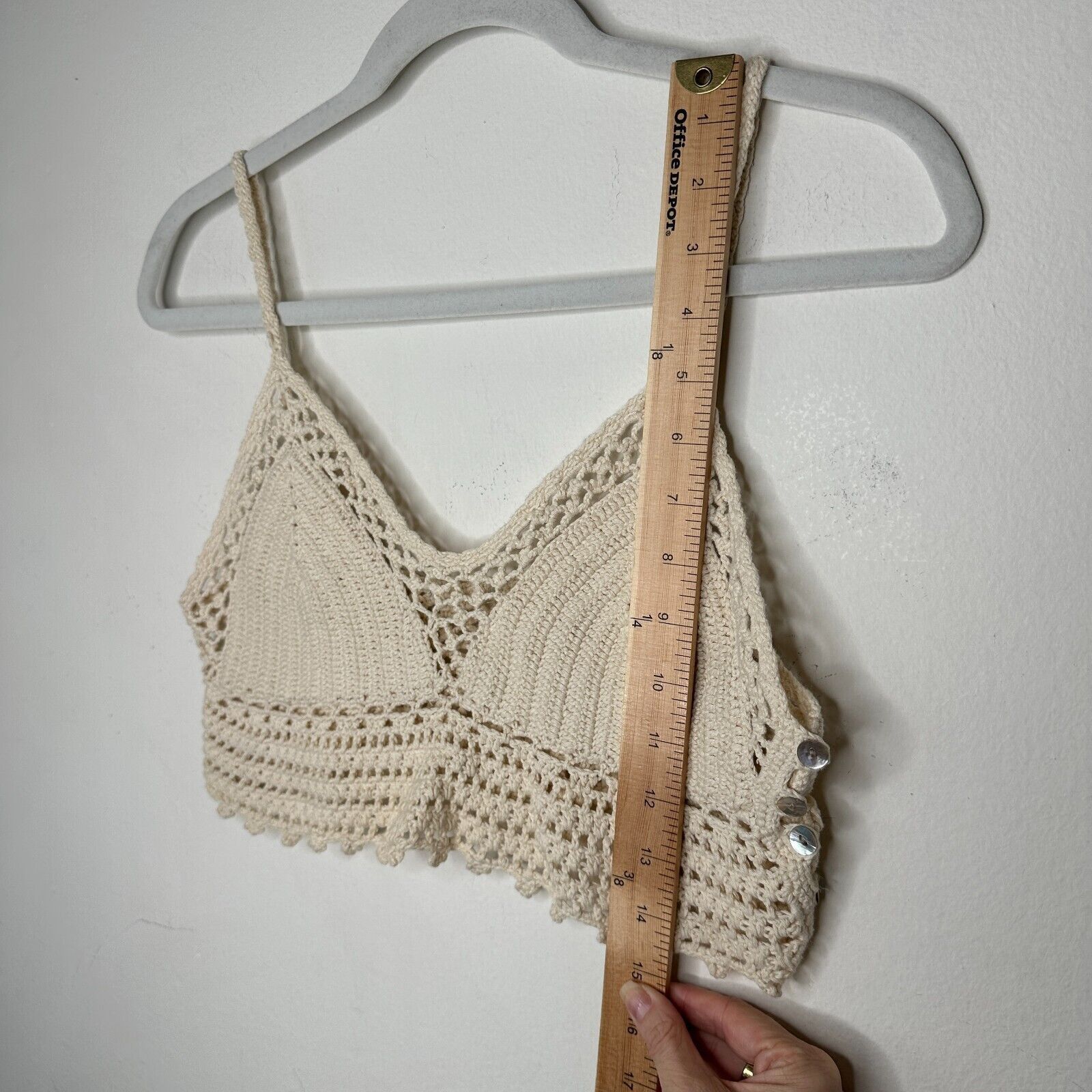 Urban Outfitters Urban Outfitters Tan Crochet Bralette Side Buttons Medium Size M / US 6-8 / IT 42-44 - 10 Thumbnail