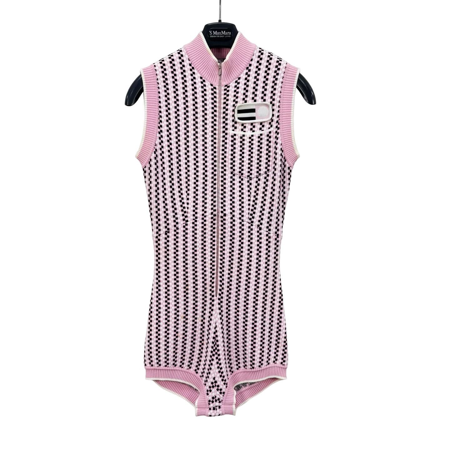 Miu Miu Miu Miu Checkered Knit Bodysuit Size 38 Size XS / US 0-2 / IT 36-38 - 1 Thumbnail