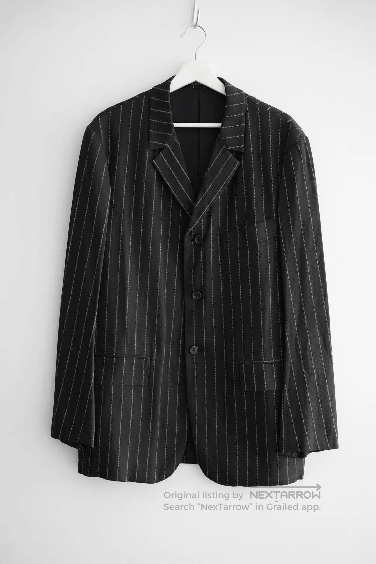 Yohji Yamamoto Black Pinstripe Long Sleeve Blazer. Size US S / EU 44-46 / 1 - 1 Thumbnail