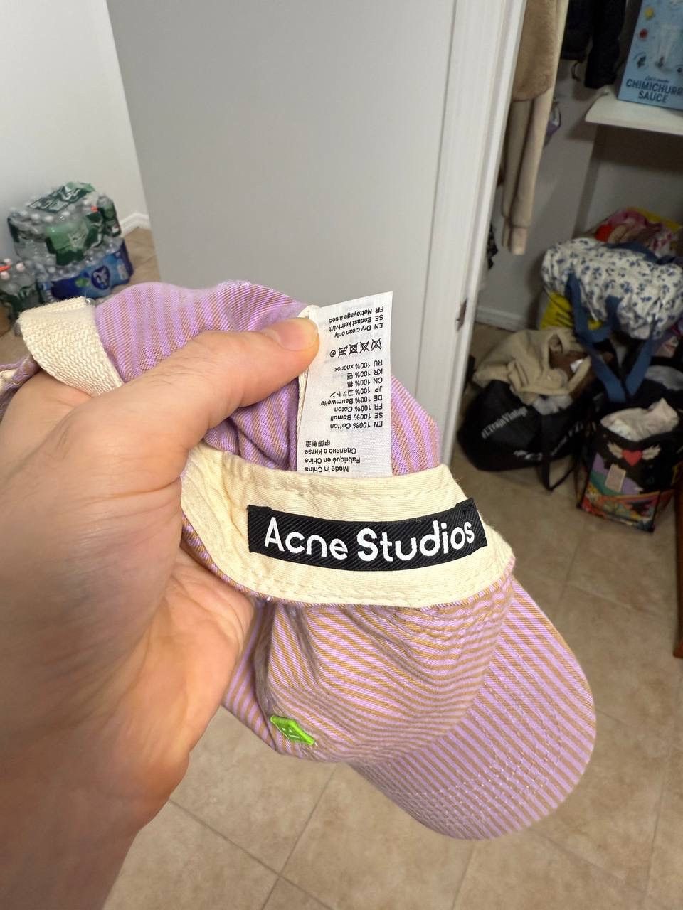 Acne Studios Acne Studios - Small Logo Striped Cotton-Twill Baseball Cap Size ONE SIZE - 3 Thumbnail