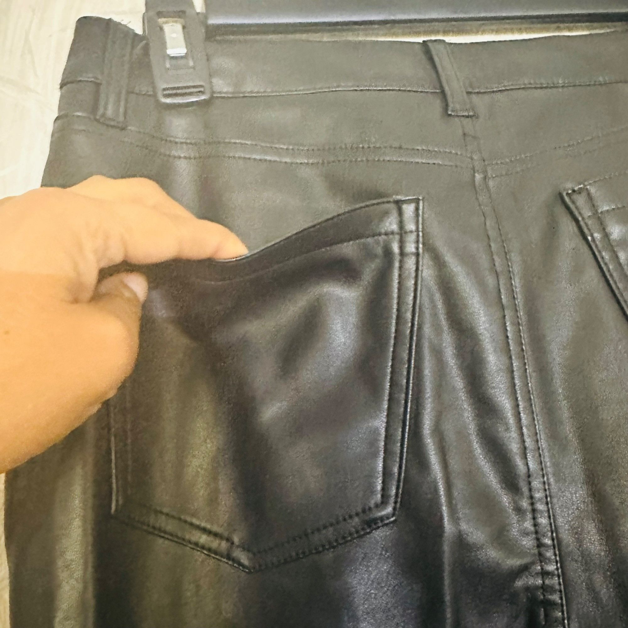 Other ✨AFRM Dawson Women's Faux Leather Wide Leg Black Pants Size Size 27" / US 4 / IT 40 - 4 Thumbnail