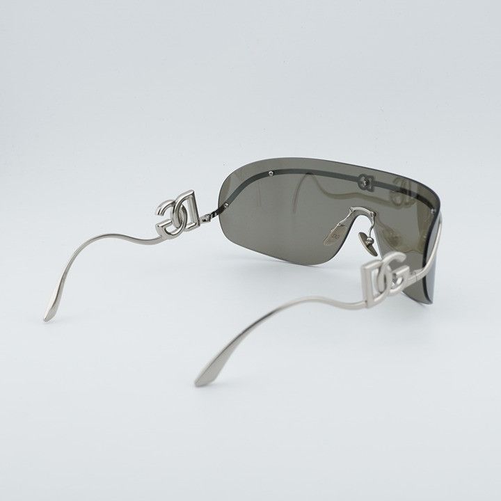 NEW Dolce Gabbana DG2320 Silver Mirror Shield Sunglasses $646 DG2320 Sunglasses - Dolce & Gabbana Authorized Retailer  main image 2