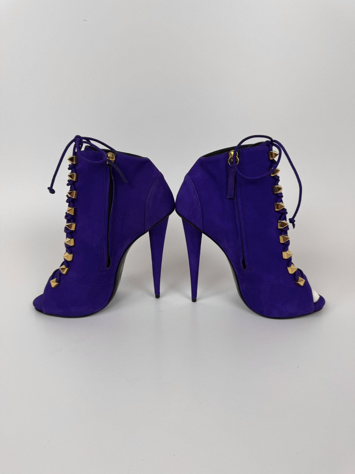 Designer × Giuseppe Zanotti Giuseppe Zanotti Open Ankle Boots Suede Stiletto High Heel Size US 10 / IT 40 - 2 Thumbnail