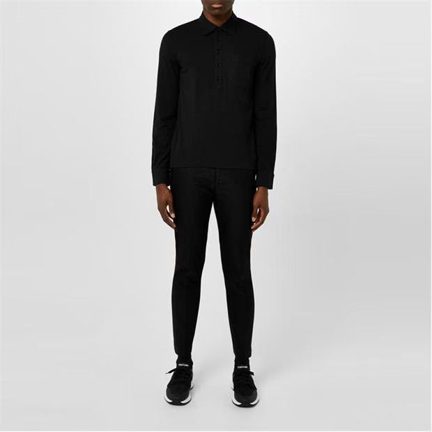 Tom Ford o1g2r1mq0724 Long Sleeve Piquet Polo Shirts in Black Size US XL / EU 56 / 4 - 6 Thumbnail