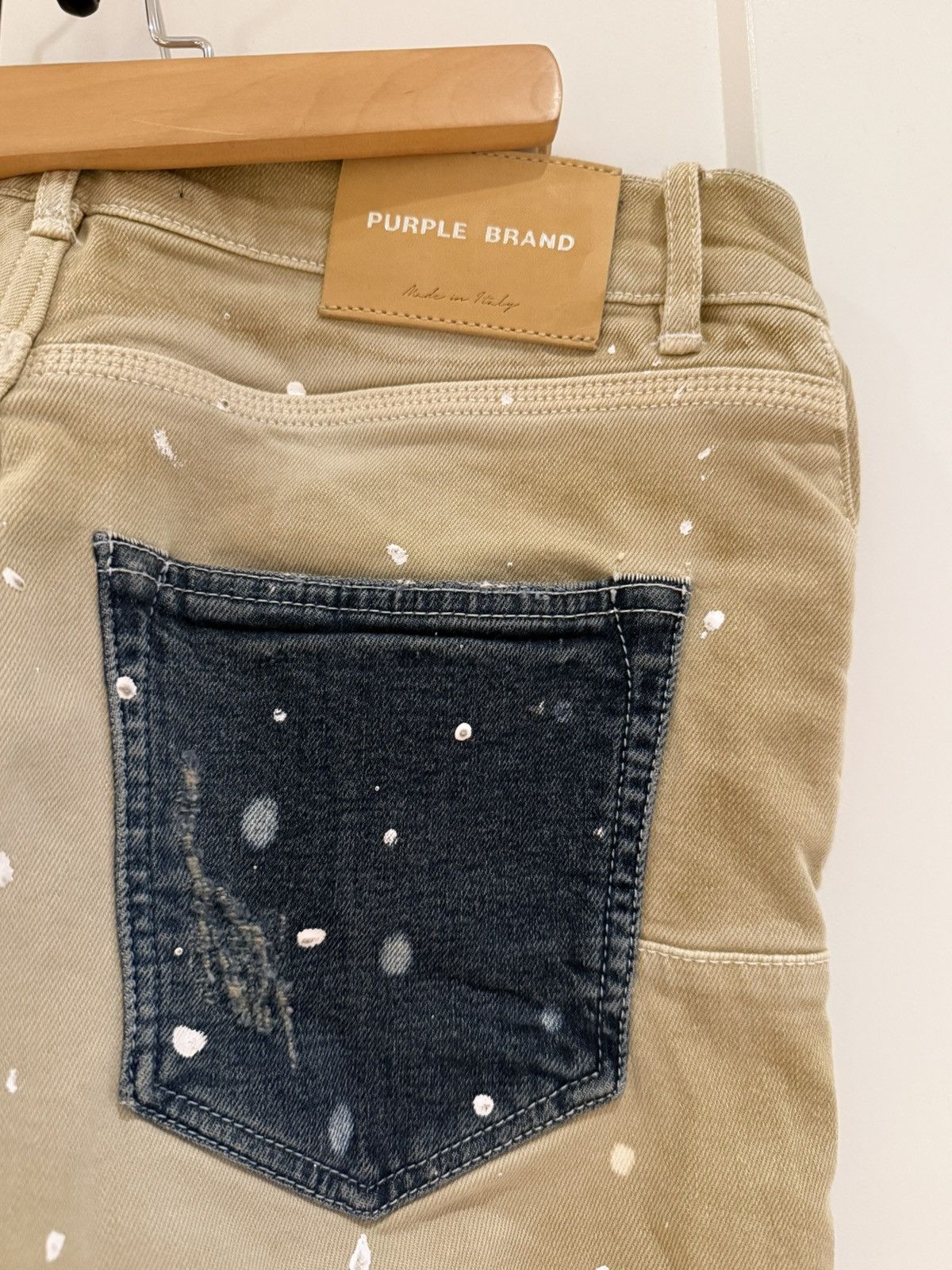 Purple Brand Purple Brand P001 Jeans – Sand & Indigo Colourblock – W32 Size US 32 / EU 48 - 4 Thumbnail