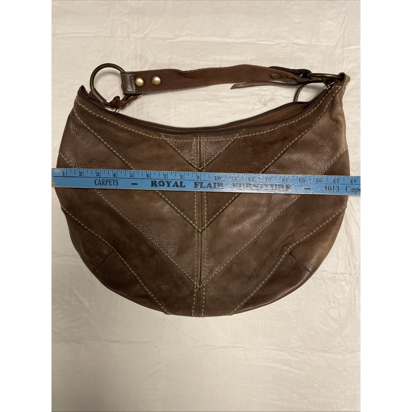 Fossil Fossil Vintage Brown Patchwork Leather Suede Shoulder Bag Size ONE SIZE - 15 Thumbnail