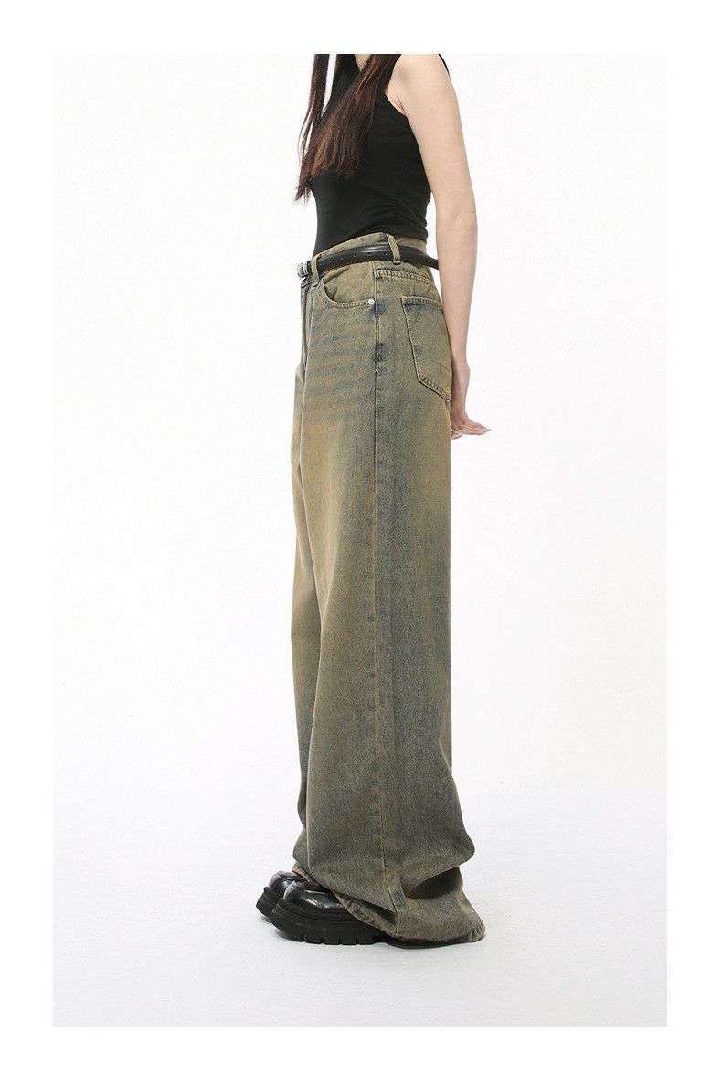 Vintage Retro distressed washed wide-leg jeans for men Size US 32 / EU 48 - 4 Thumbnail