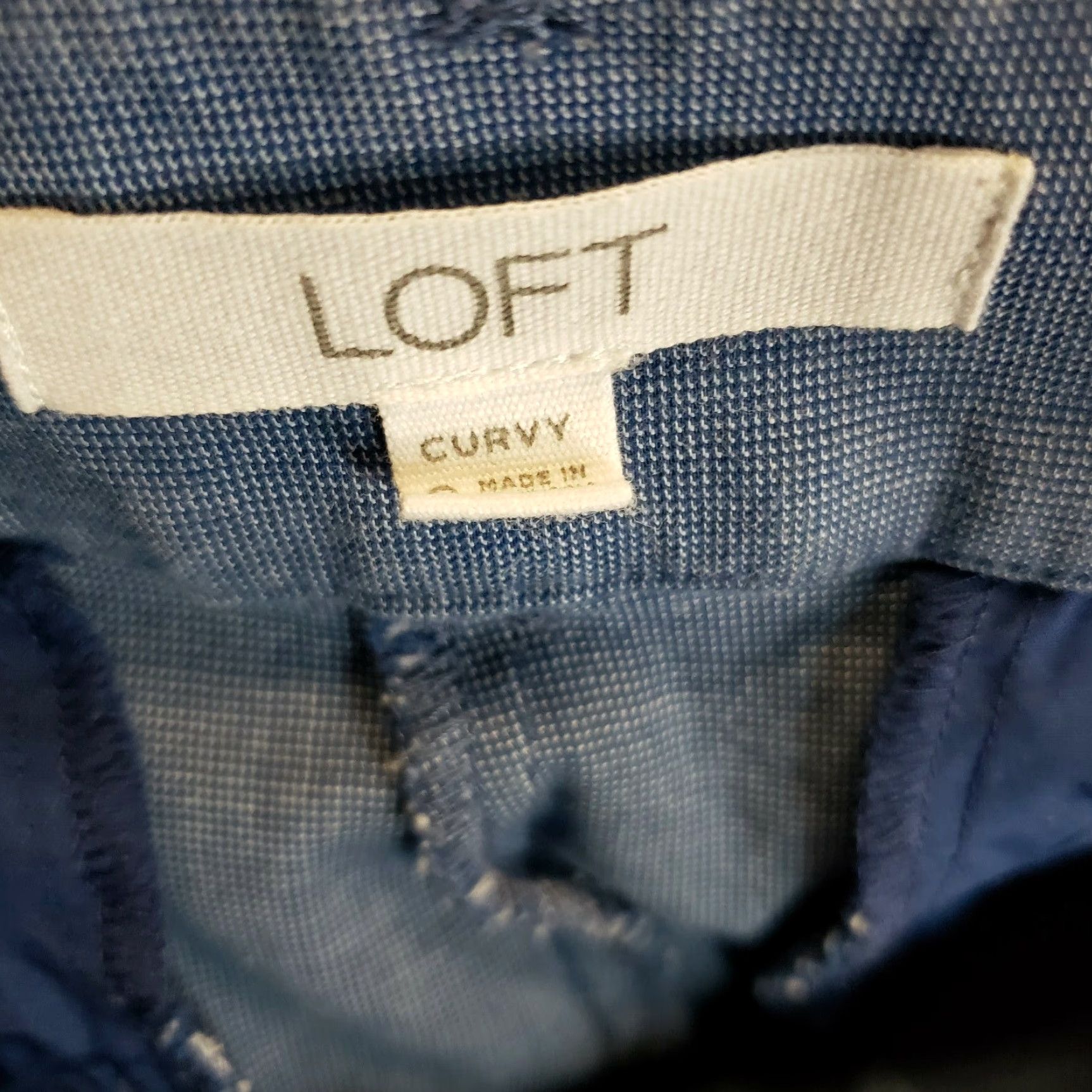 Loft Ann Taylor LOFT Womens Riviera Crop Pants Sz 0 Curvy Blue Mid Rise Cotton Blend Size 25" / US 0 / IT 36 - 6 Thumbnail