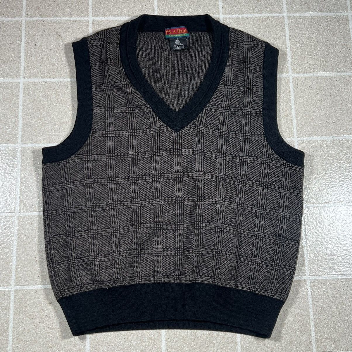 Jos. A. Bank × Vintage Jos. A. Bank 100% Merino Wool Sweater Vest Men's Large Grey Size US L / EU 52-54 / 3 - 1 Thumbnail