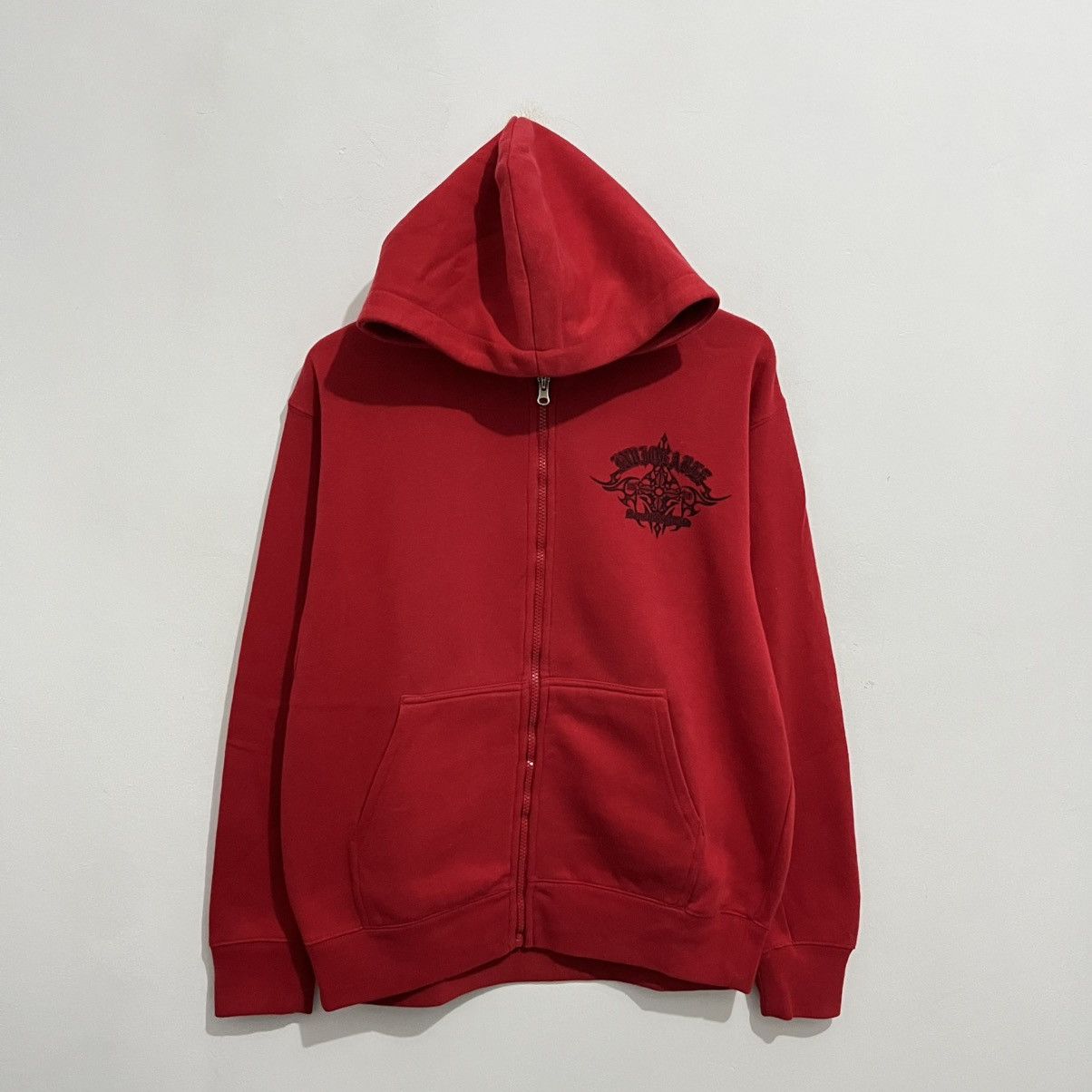 Japanese Brand Bayleaf Tribal Gothic Cross Hoodie - Red Graphic Pullover Size US M / EU 48-50 / 2 - 3 Thumbnail