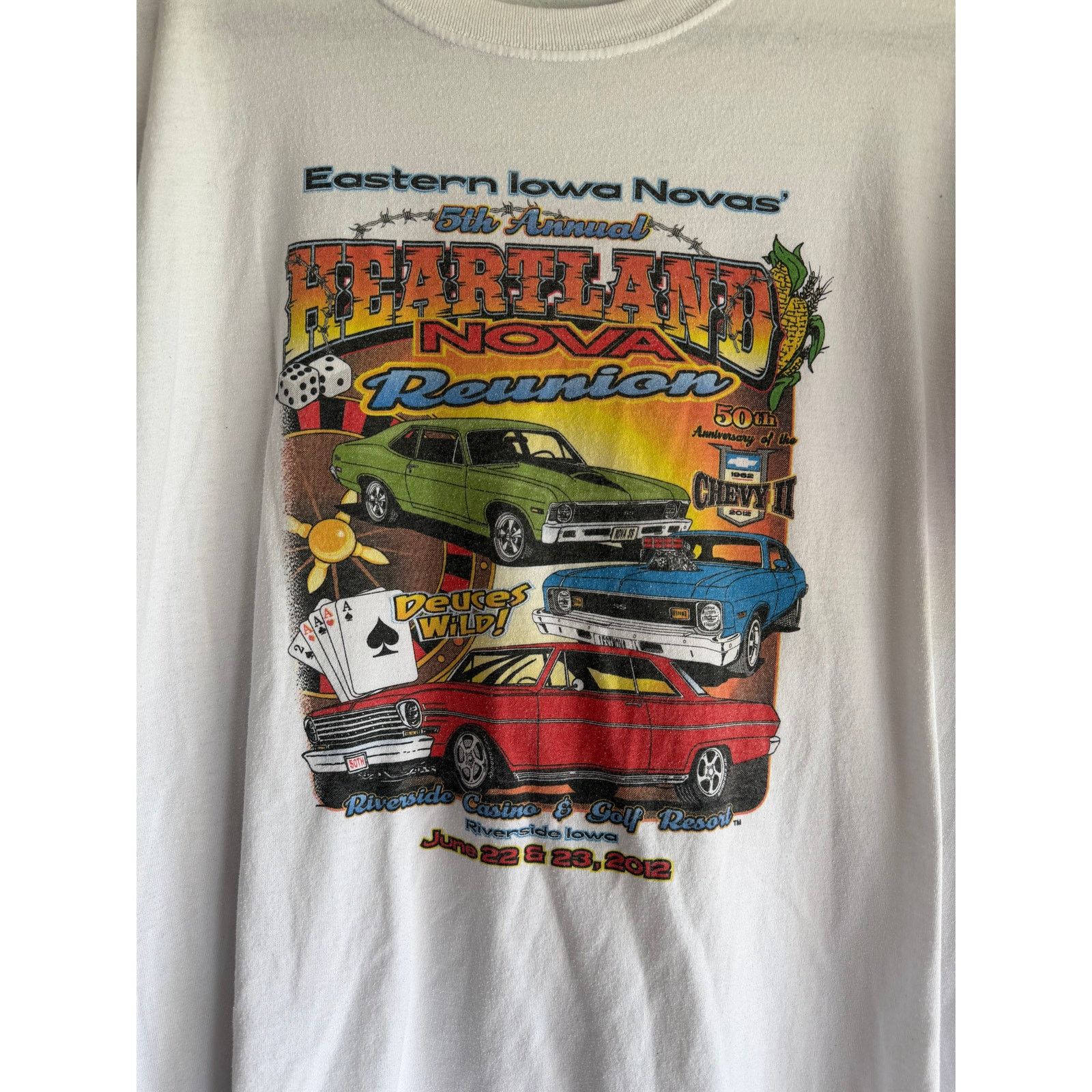 Jerzees Heartland Nova Reunion 2012 Car Show Tee XL Chevy Shirt Size US XL / EU 56 / 4 - 2 Thumbnail