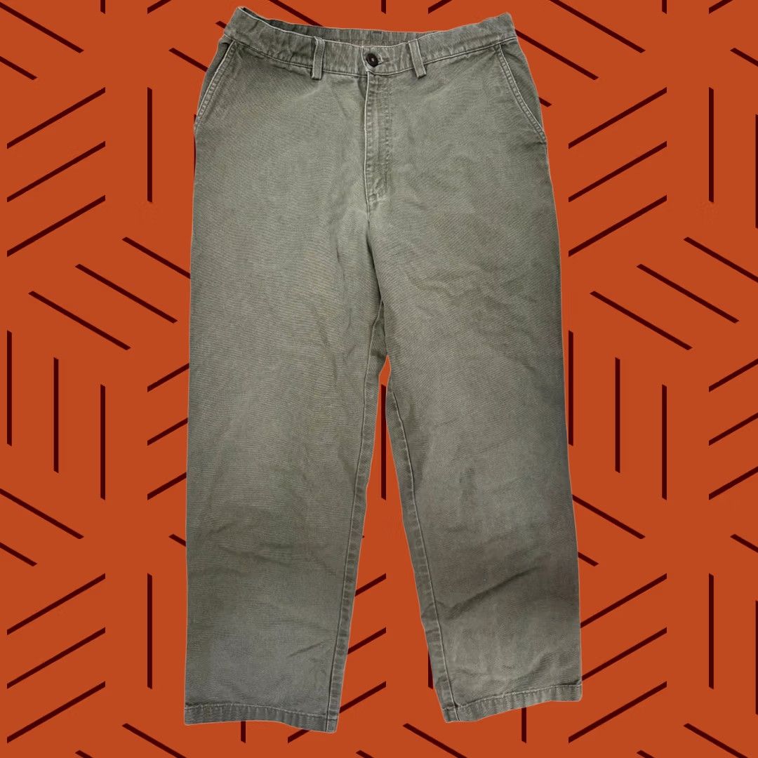 Patagonia VINTAGE Patagonia Chino Pants Mens Size 34 Olive Green 40" Long 34x29 Canvas Twill Organic Cotton Zip Button Pockets Belt Loops Relaxed Bar? Size US 34 / EU 50 - 1 Thumbnail