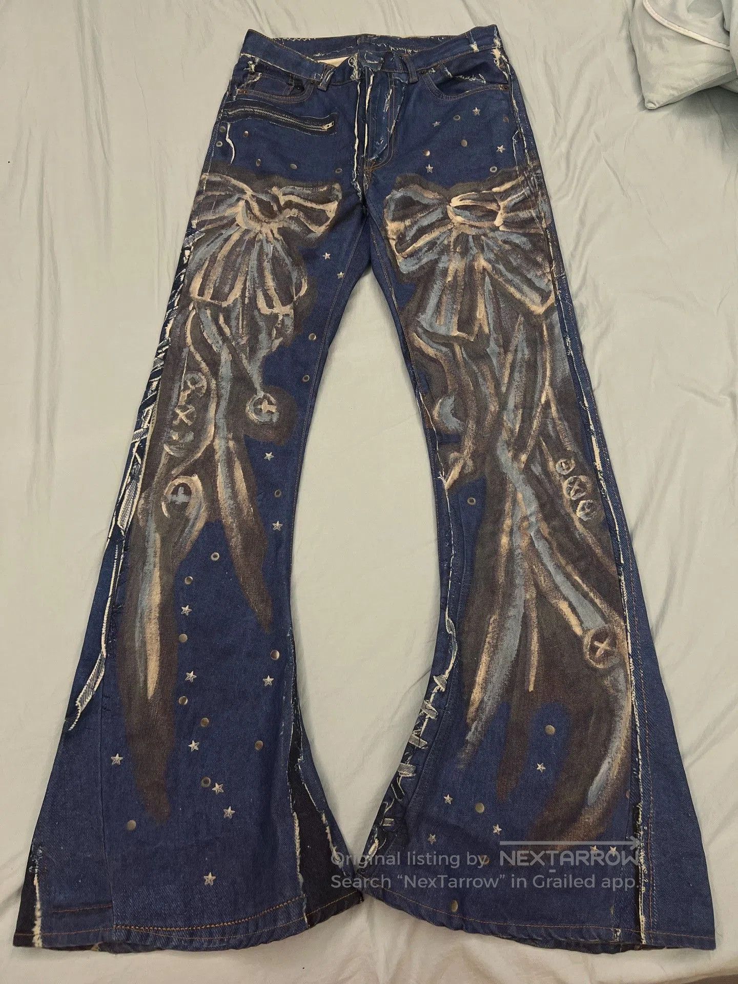 Other Acne Studios Bow Print Flared Jeans. Size 31" - 1 Thumbnail