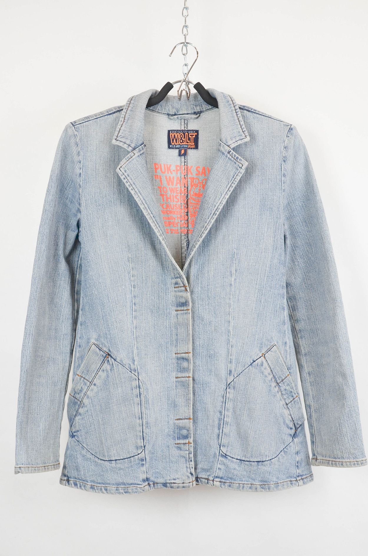 W&LT W&LT Wild and Lethal Jeans Denim Blazer Jacket – Size 36 Size XS / US 0-2 / IT 36-38 - 1 Thumbnail