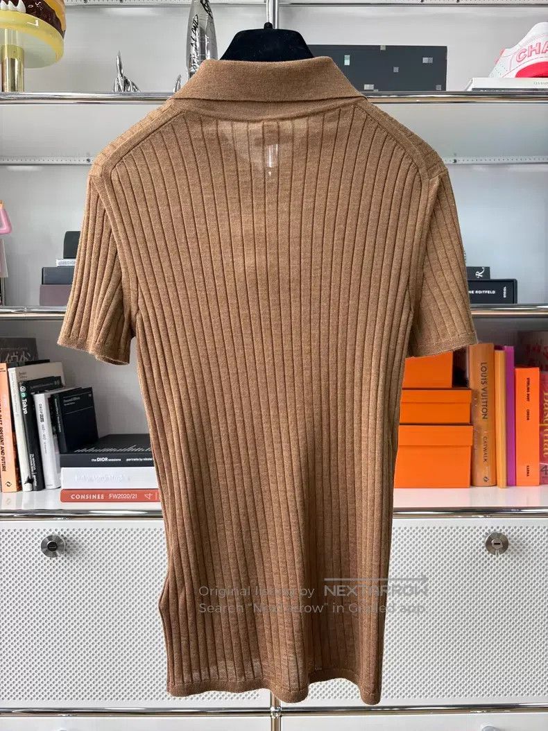 Hermes Hermes Brown and White Striped Slim Long Sleeve Knit Sweat Size XS / US 0-2 / IT 36-38 - 3 Thumbnail