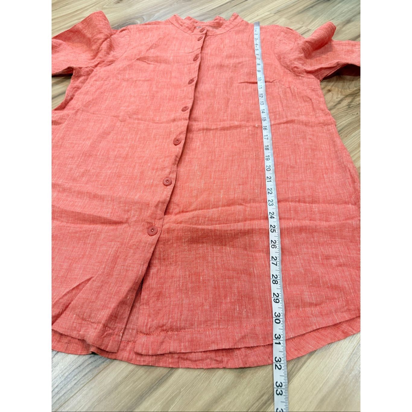 FLAX Flax soft red button front tunic top size medium Size M / US 6-8 / IT 42-44 - 8 Thumbnail